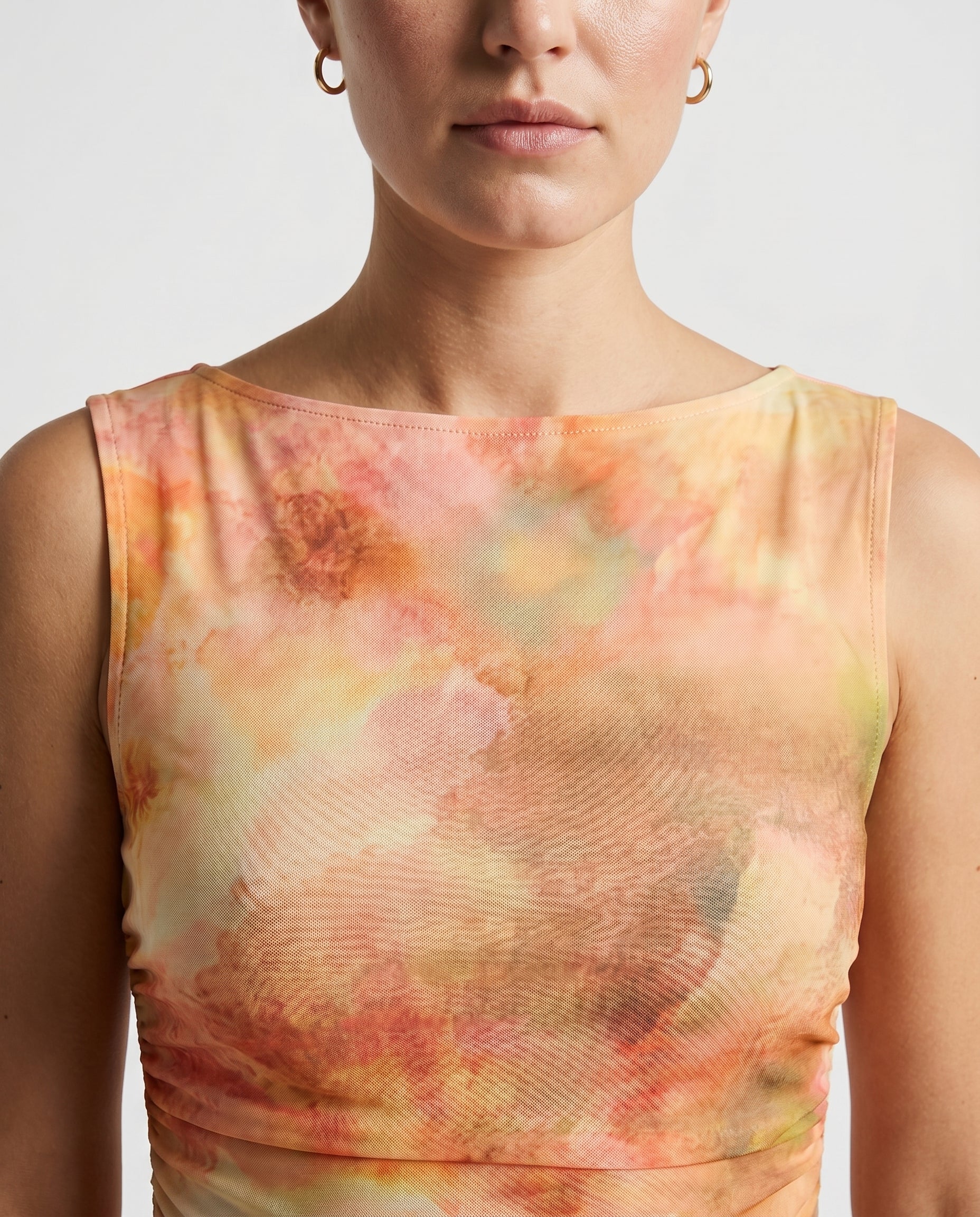 Aria Mesh Mini Dress Watercolour Floral - Image 6