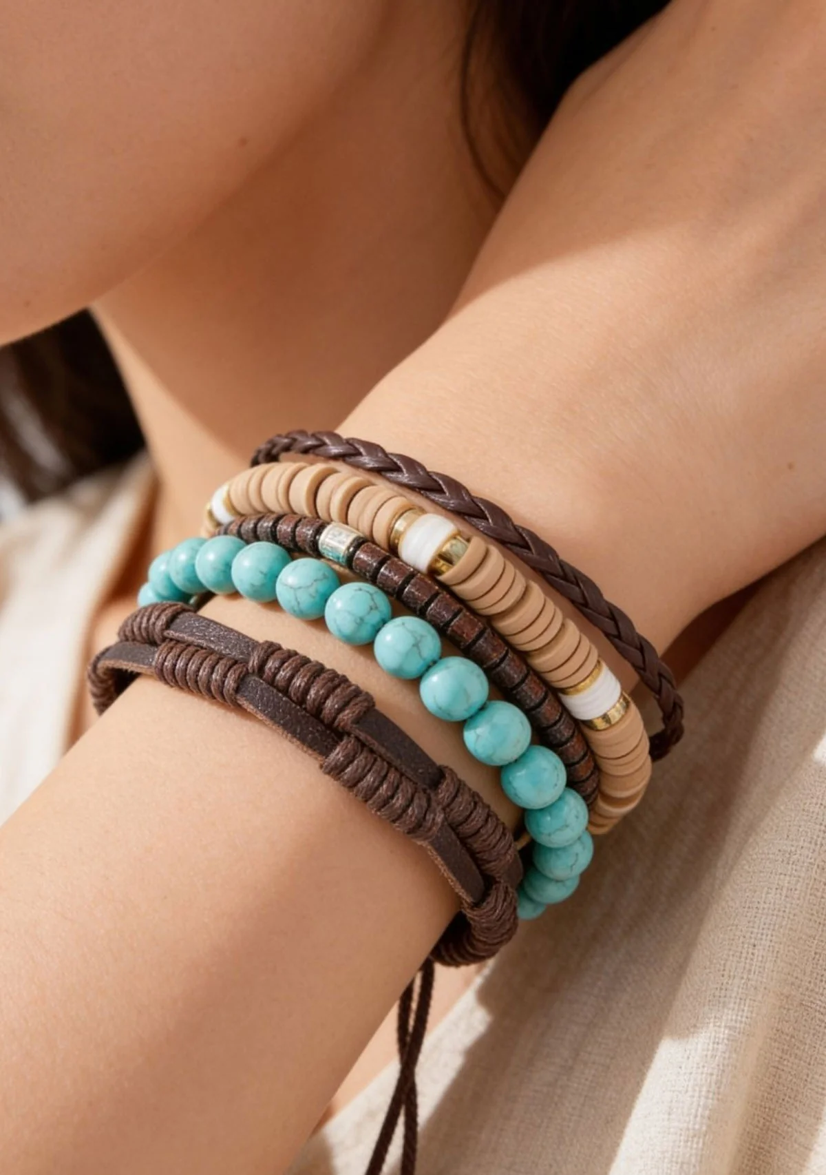 Assorted Beads And Braids Bracelet - Image 2