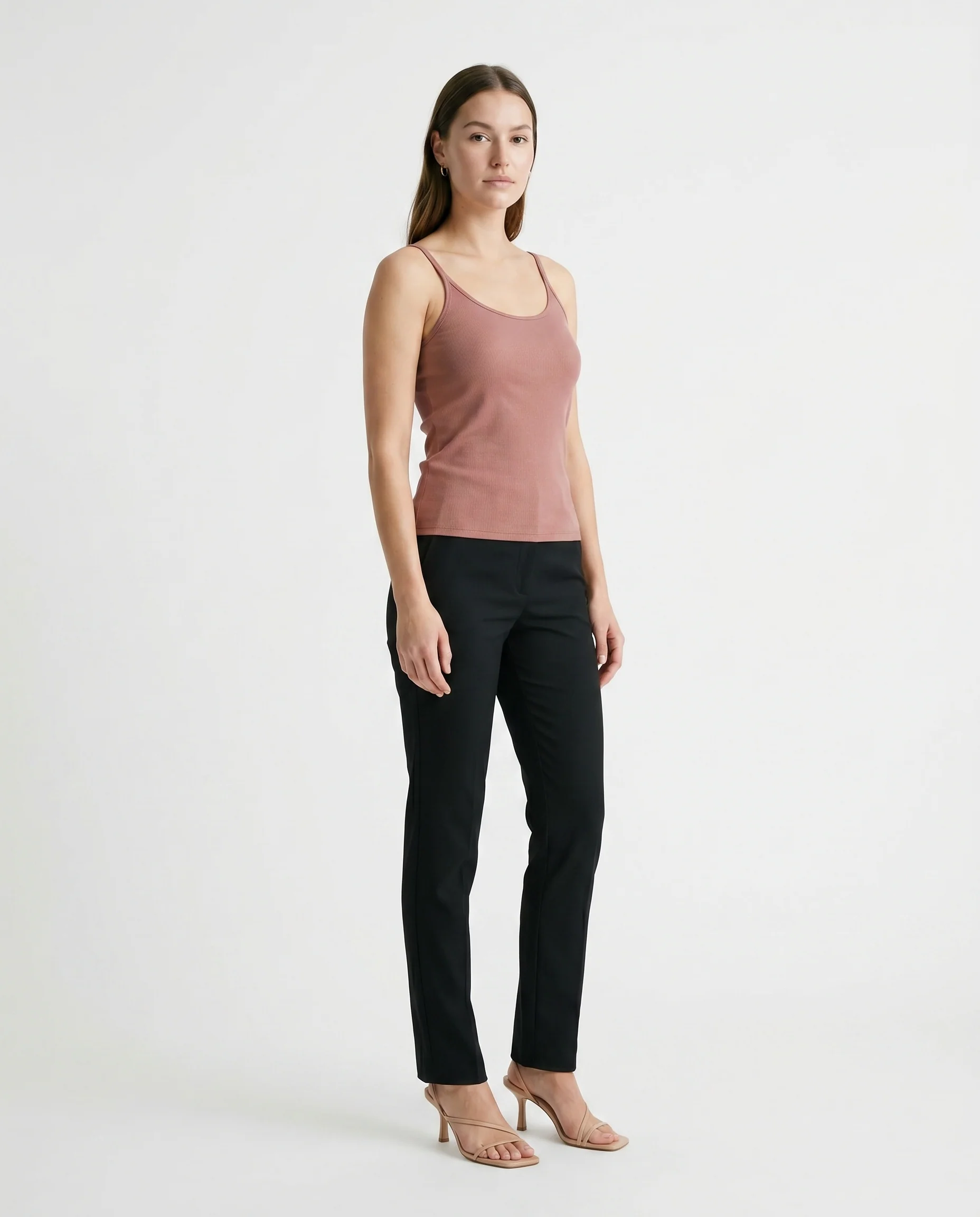 Basic Ribbed Tank Coffe Coffee