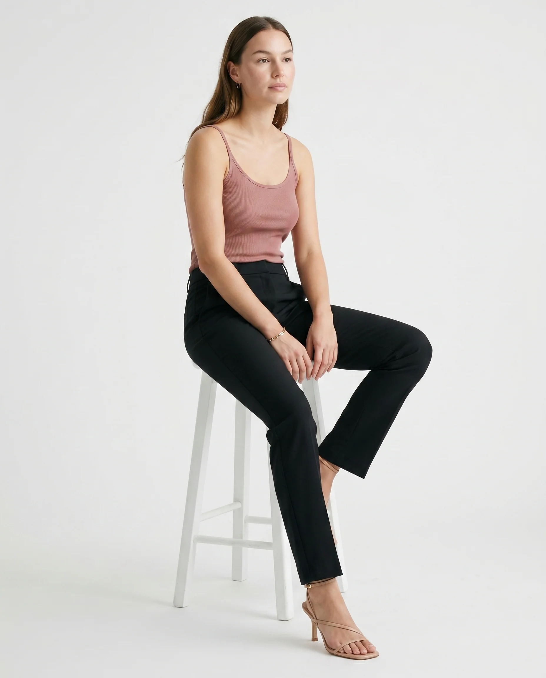 Basic Ribbed Tank Coffe Coffee - Image 2