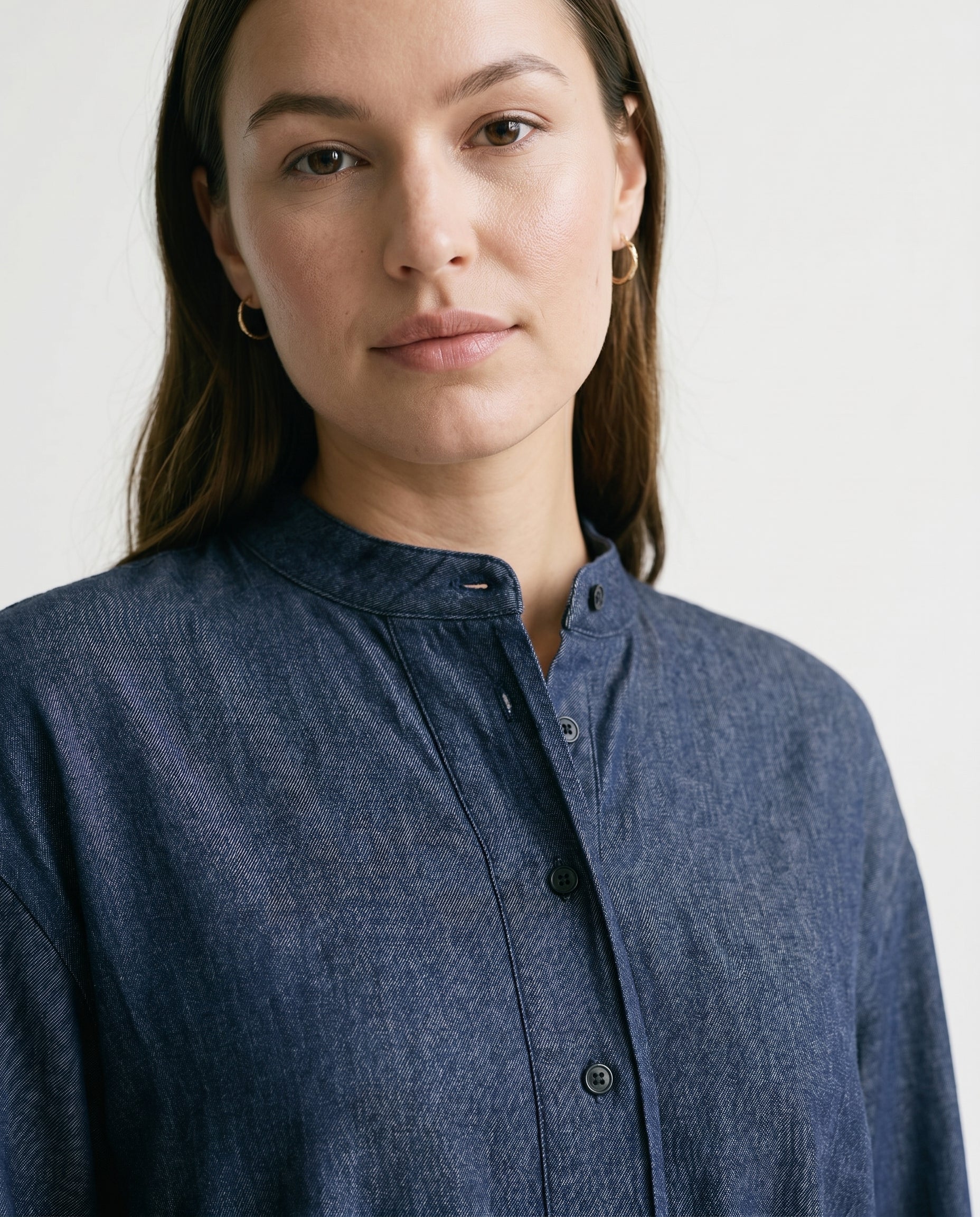 Belted Shirt Midi Dress Denim Blue - Image 4