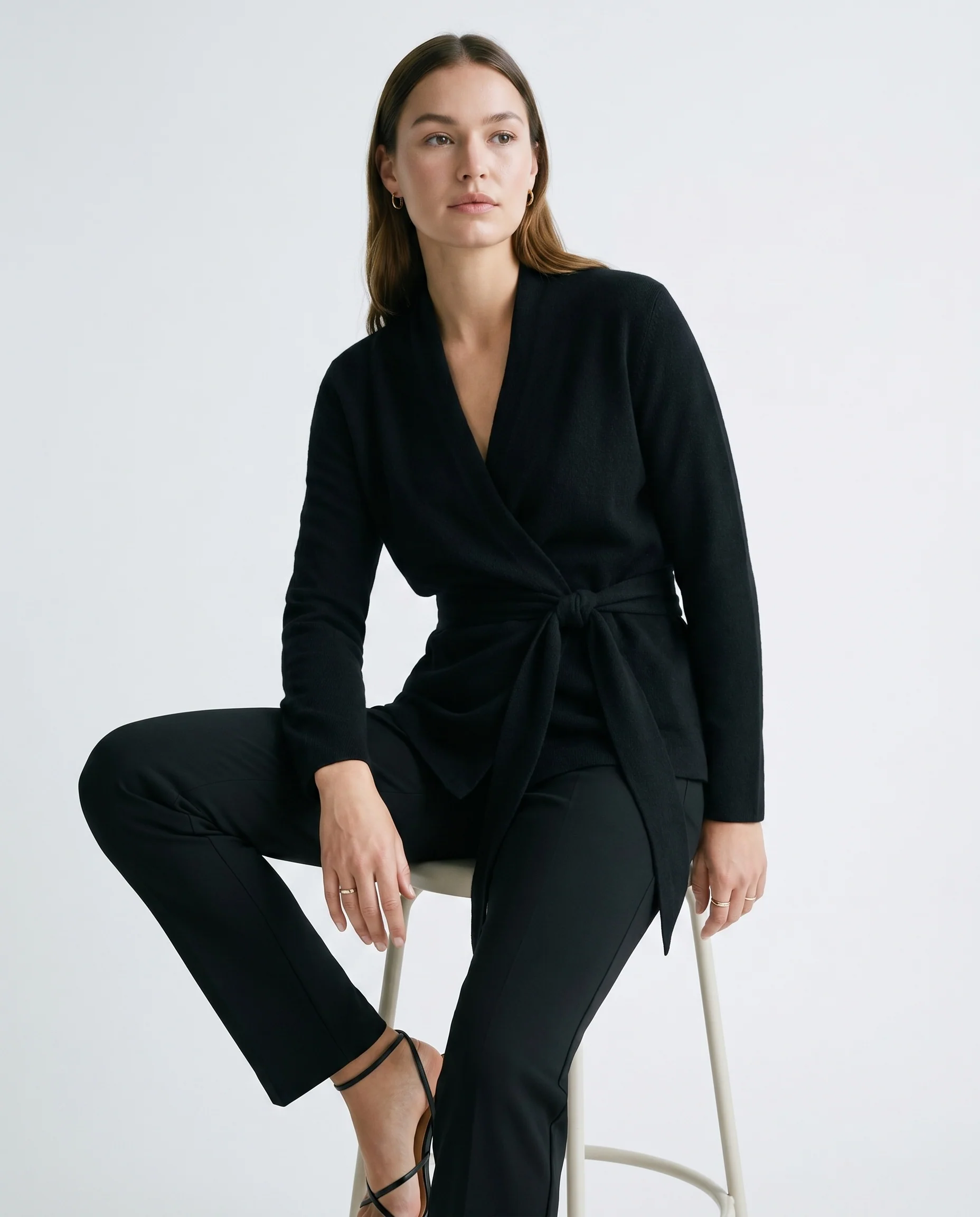 Black Draped Top Black - Image 3