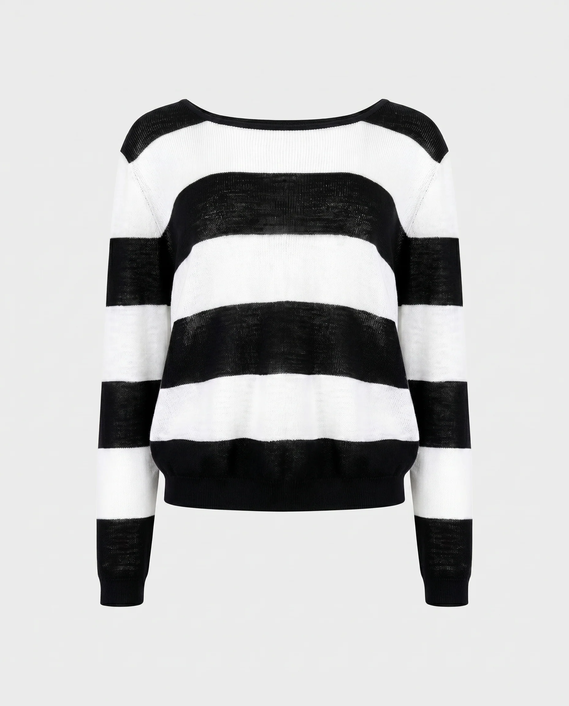 Black Stripes Knit Sweater Black/White Stripes - Image 6