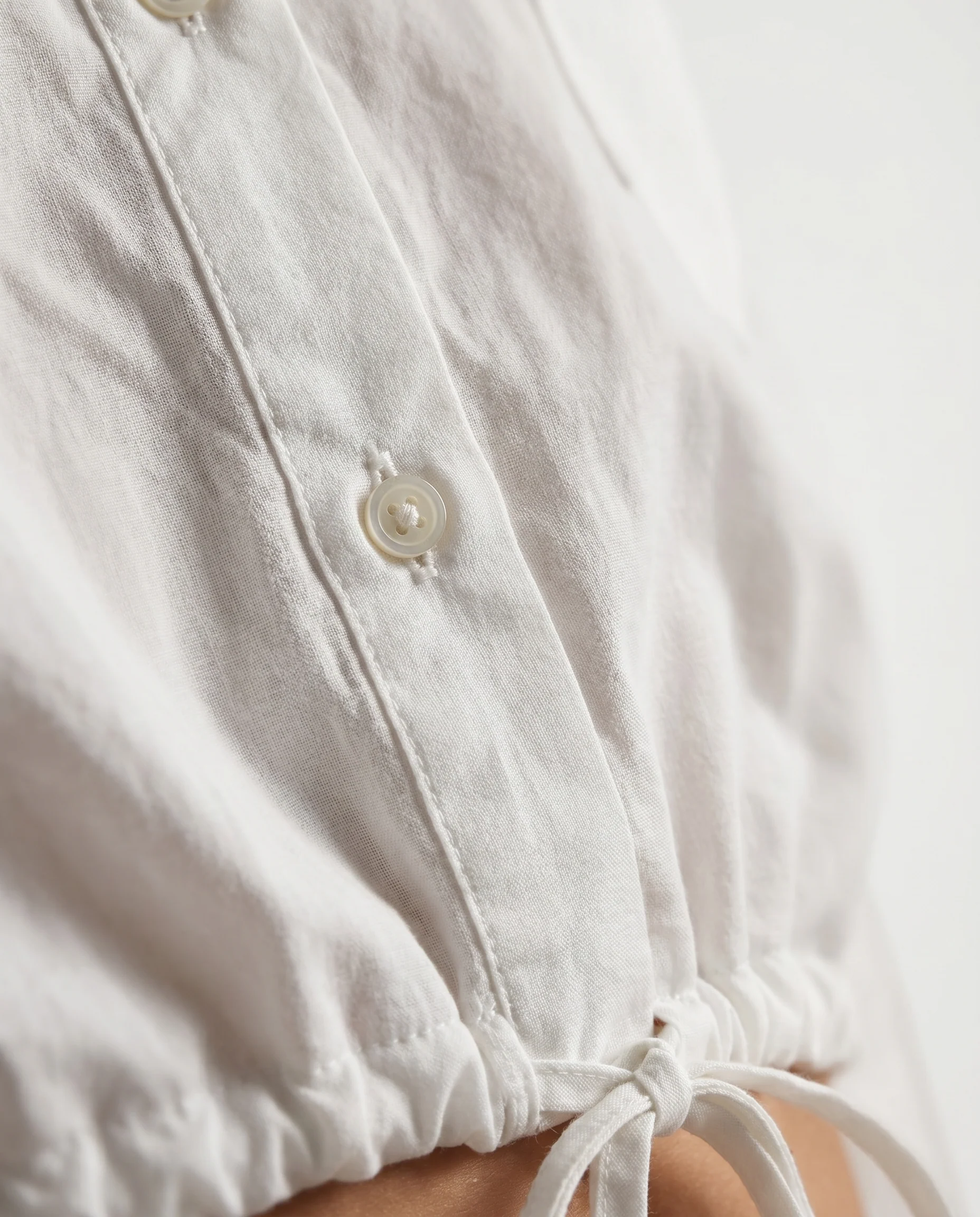 Button-Up Shirt with Ties White - Image 7