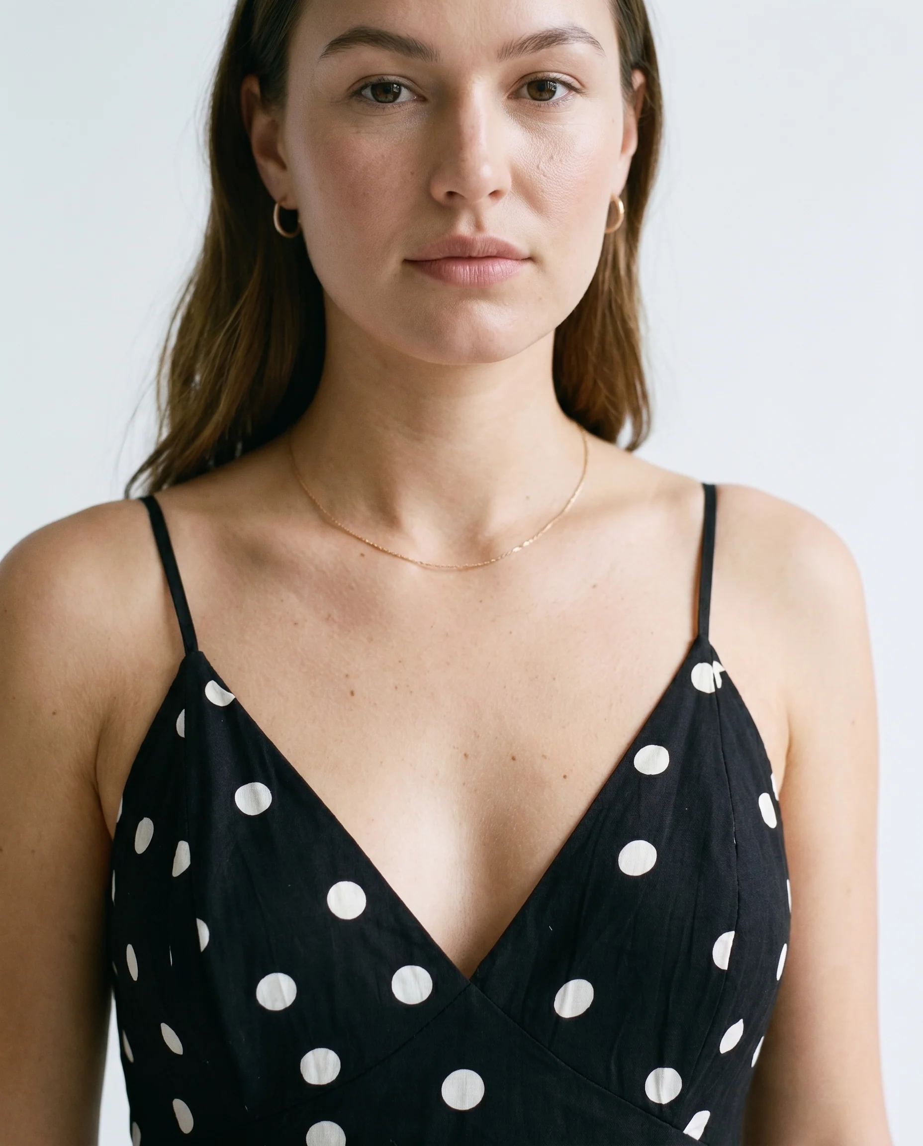 Classic Polka Dot Summer Dress Black Polka Dots - Image 5