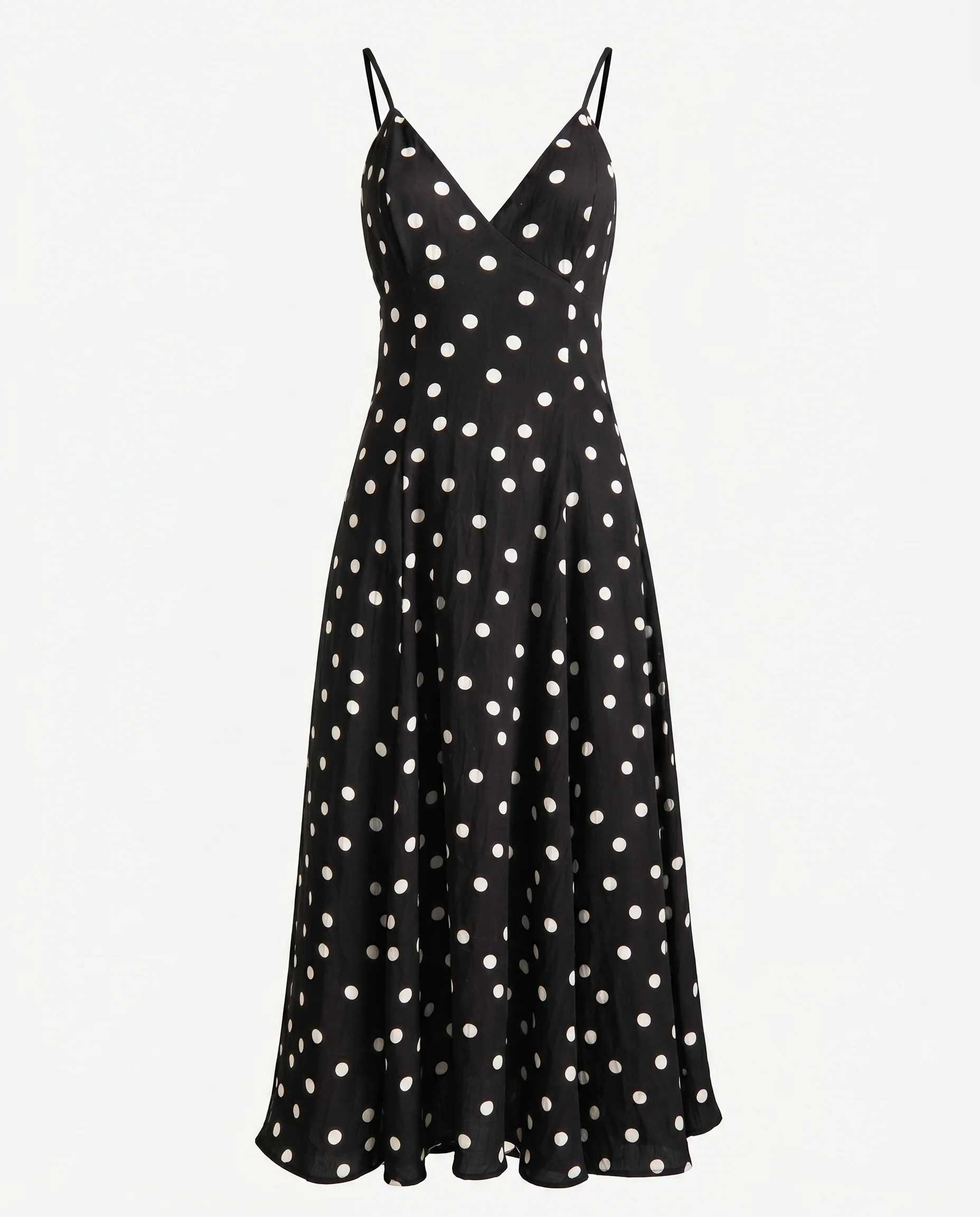 Classic Polka Dot Summer Dress Black Polka Dots - Image 7