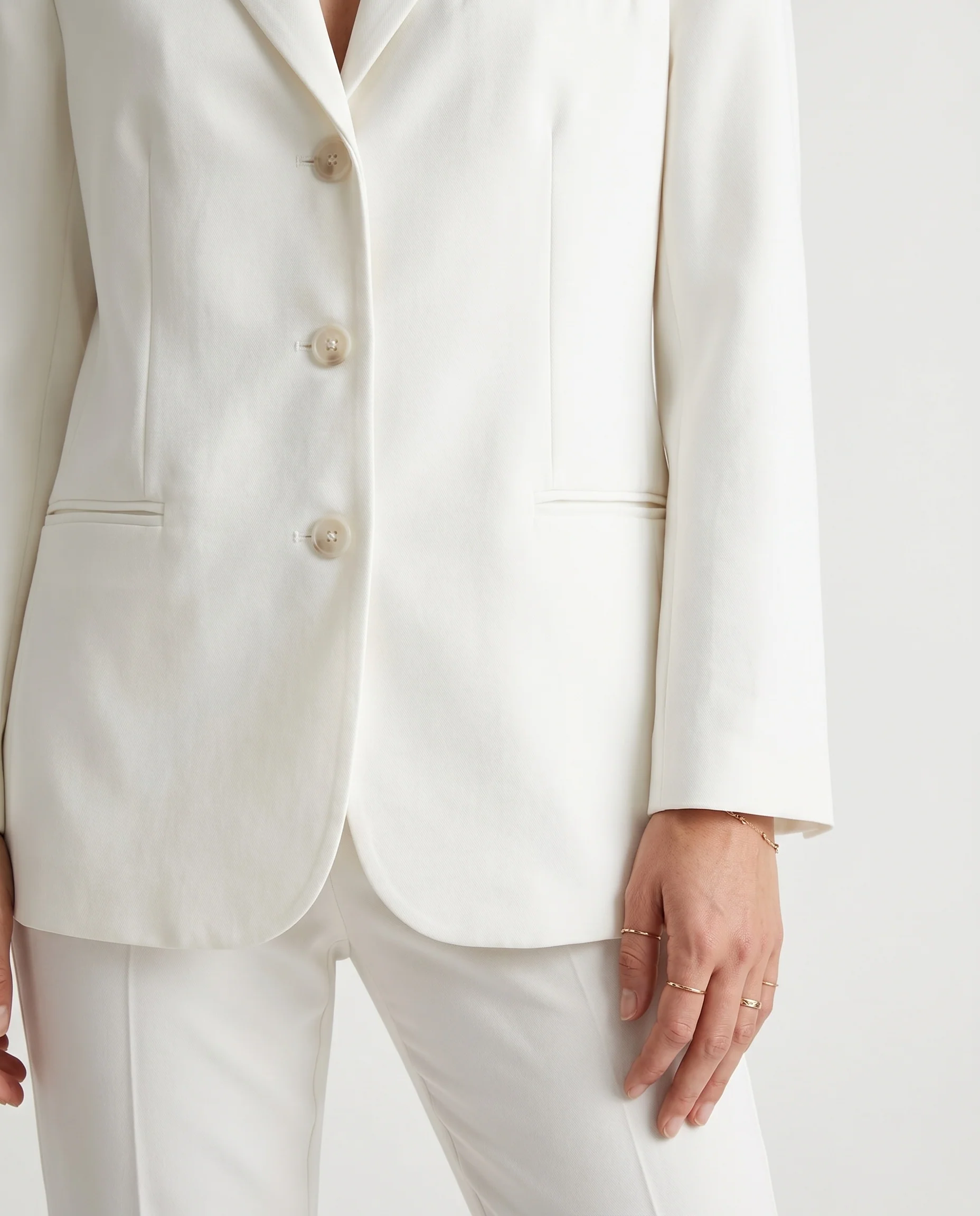 Classic Tailored Blazer White - Image 5