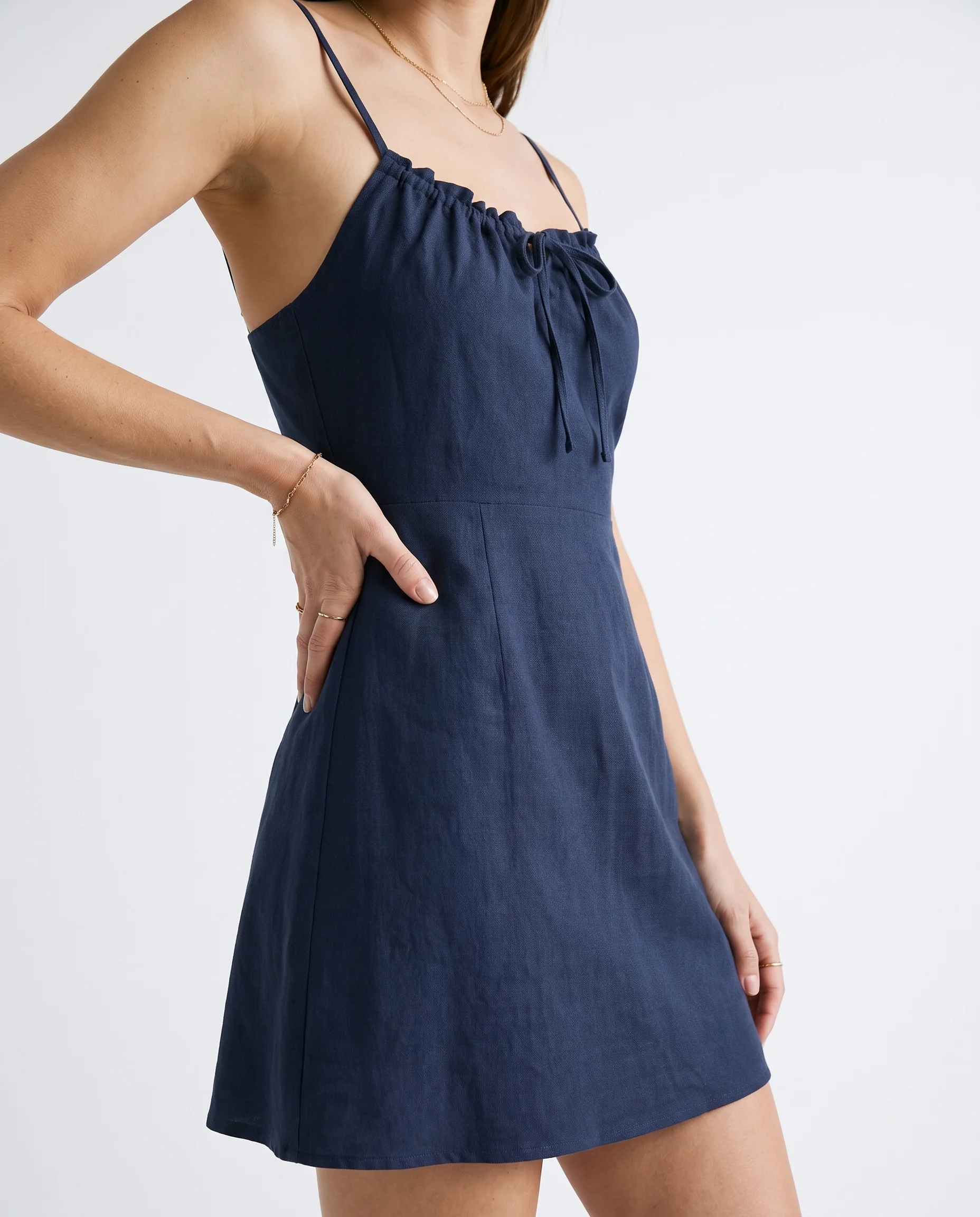 Clean Line Mini Dress Navy - Image 5
