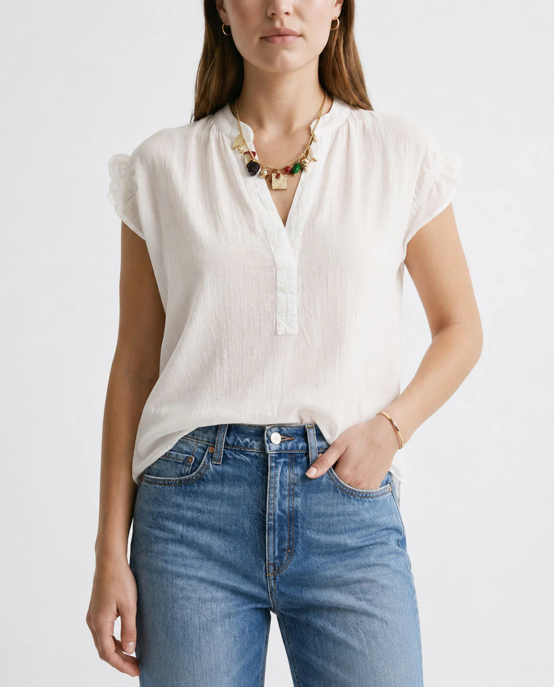 Cotton Tank Top With Embroidery - Image 2