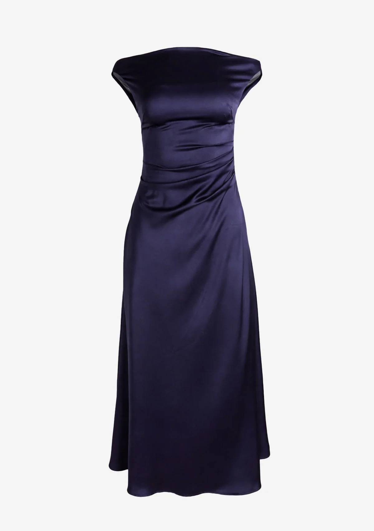 Cowl Neck Satin Maxi Dress Navy - Image 5