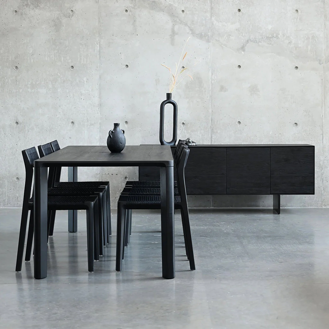 PLANK Dining Table Black Soot Teak, - Image 3