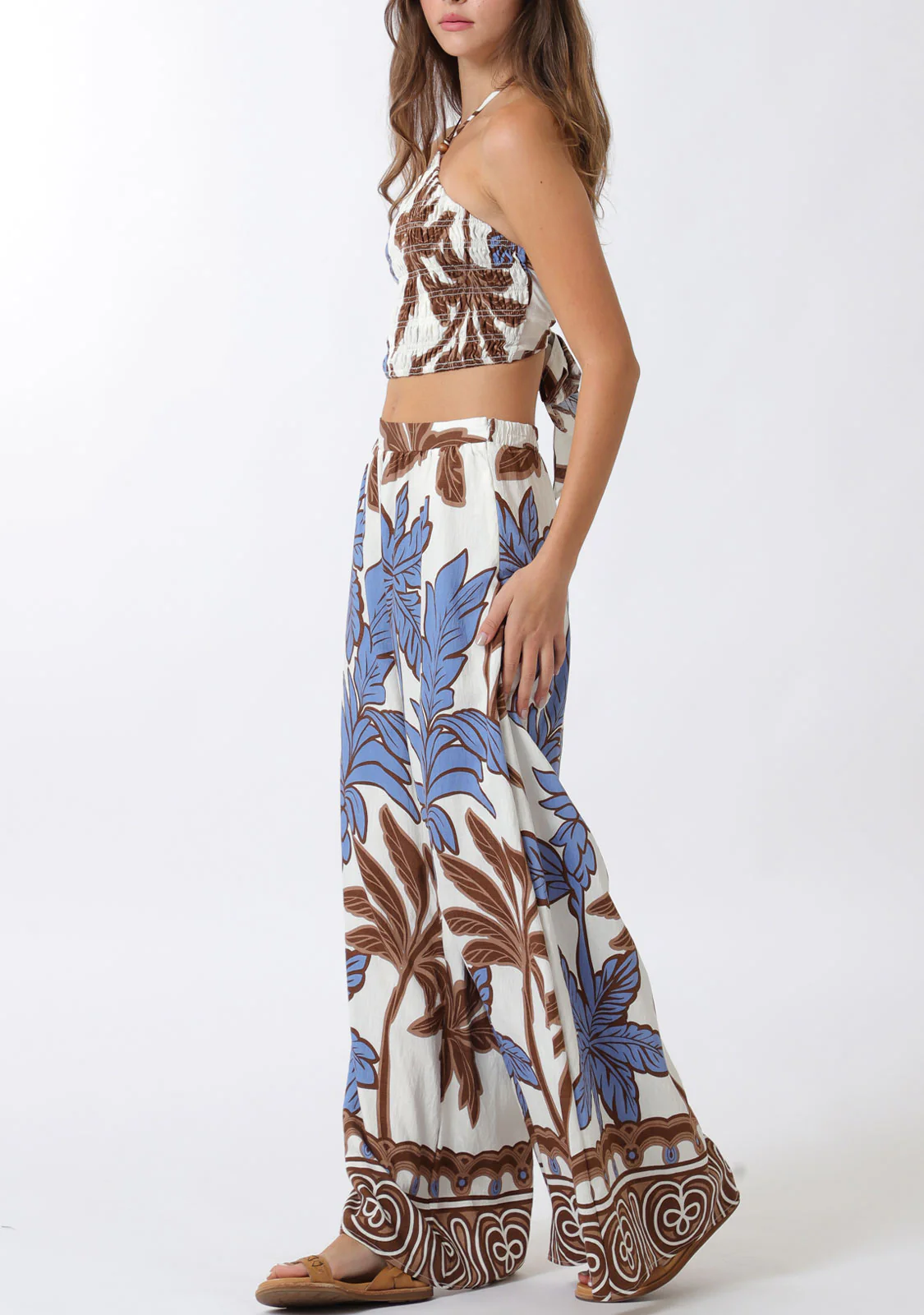 Elastic Smocked Halter Long Pants - Image 3