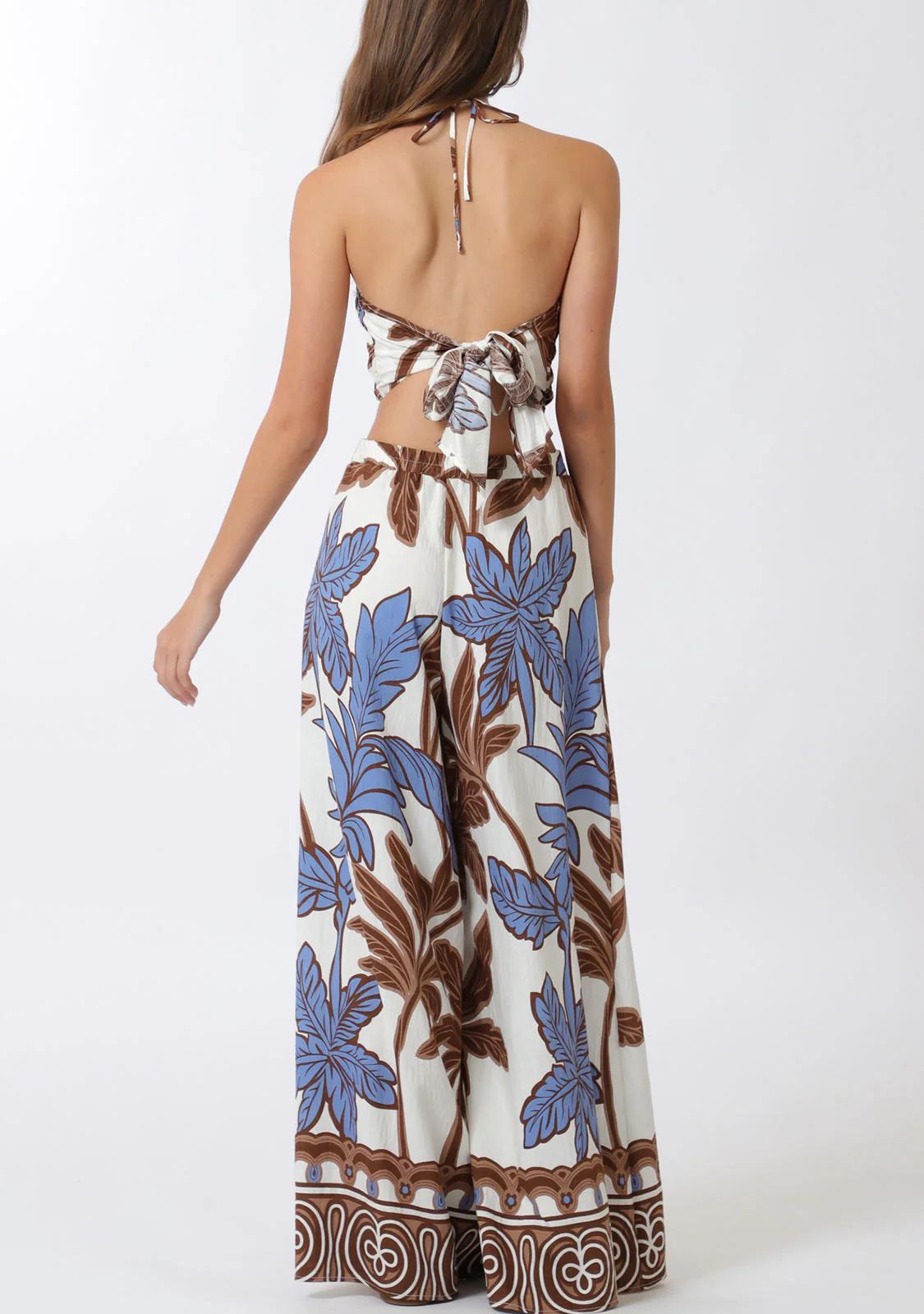 Elastic Smocked Halter Long Pants - Image 4
