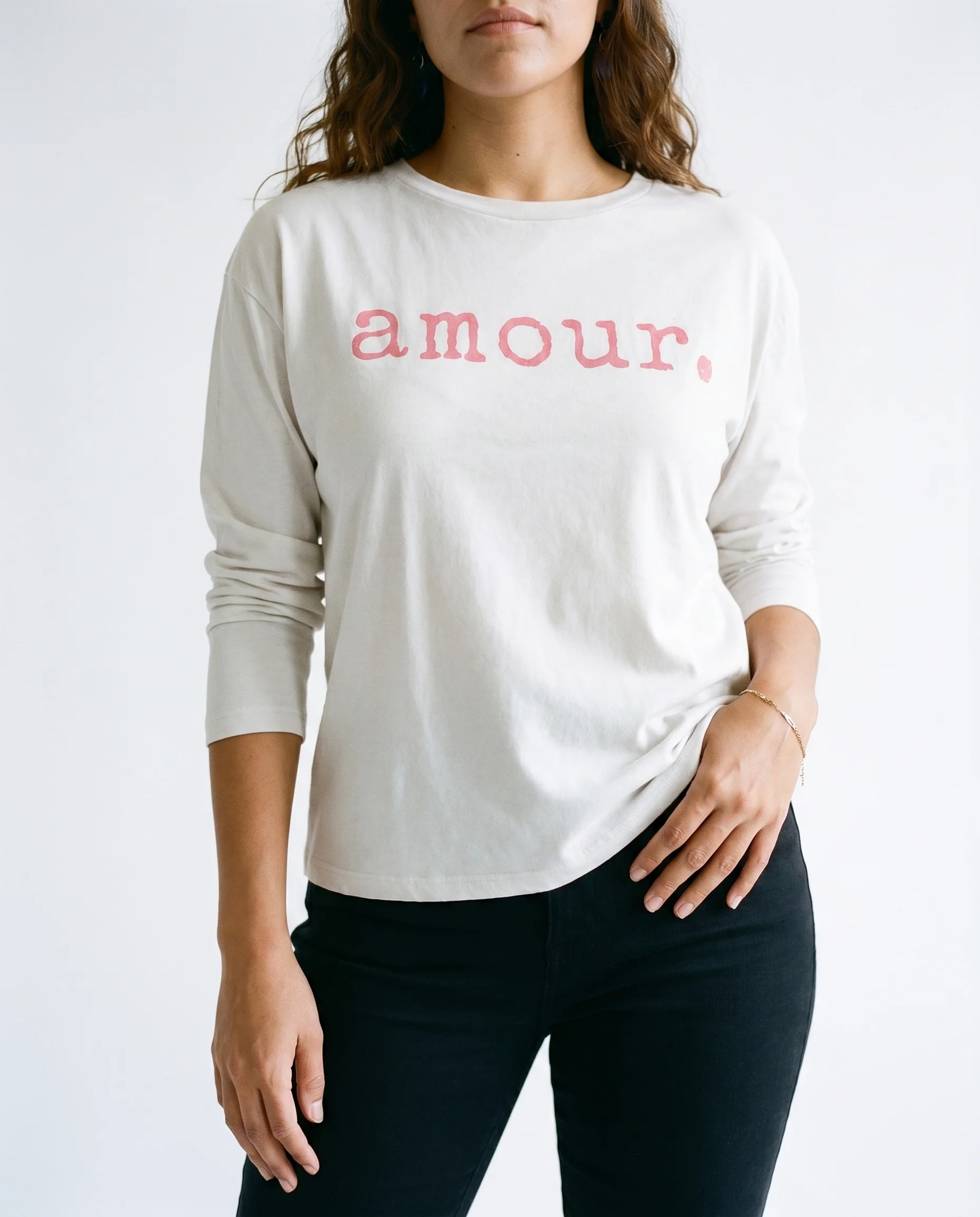 Everyday Cotton Tee Long Sleeve White - Image 2