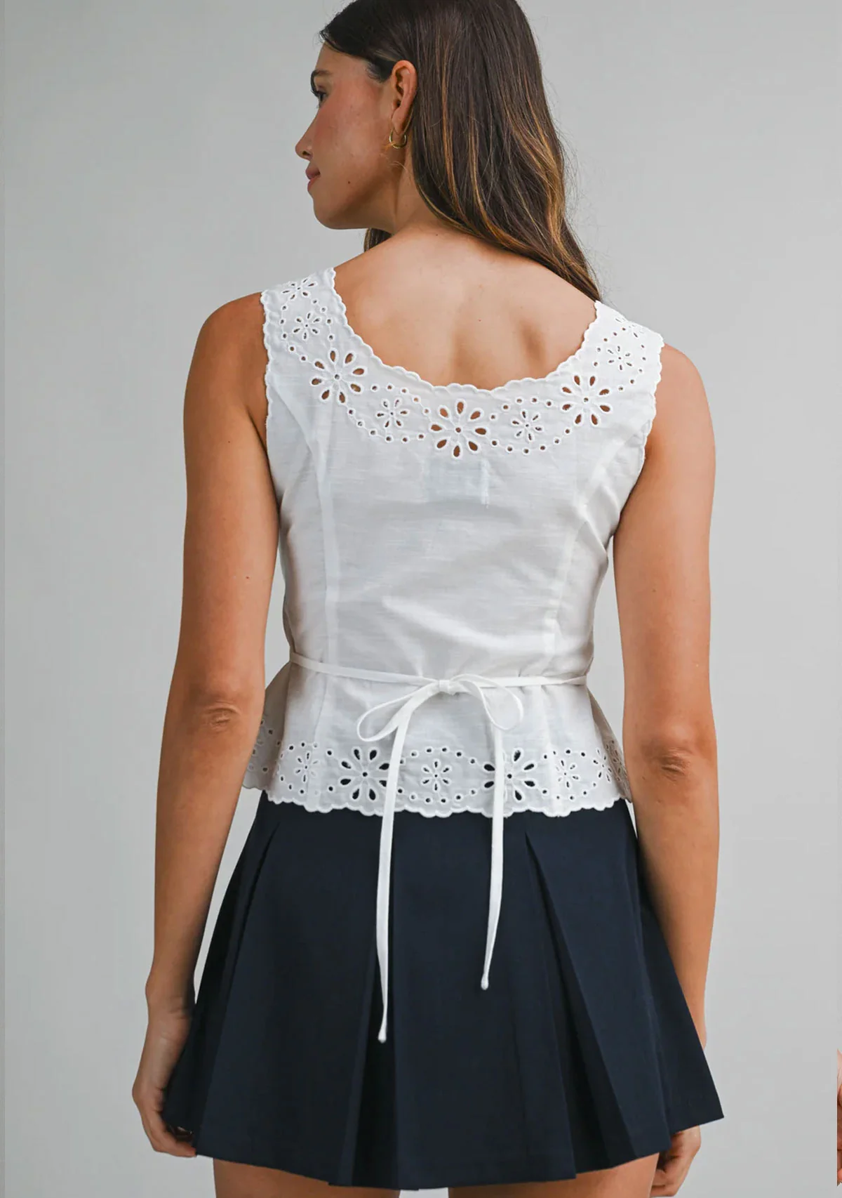 Eyelet Sleeveless Top - Image 3