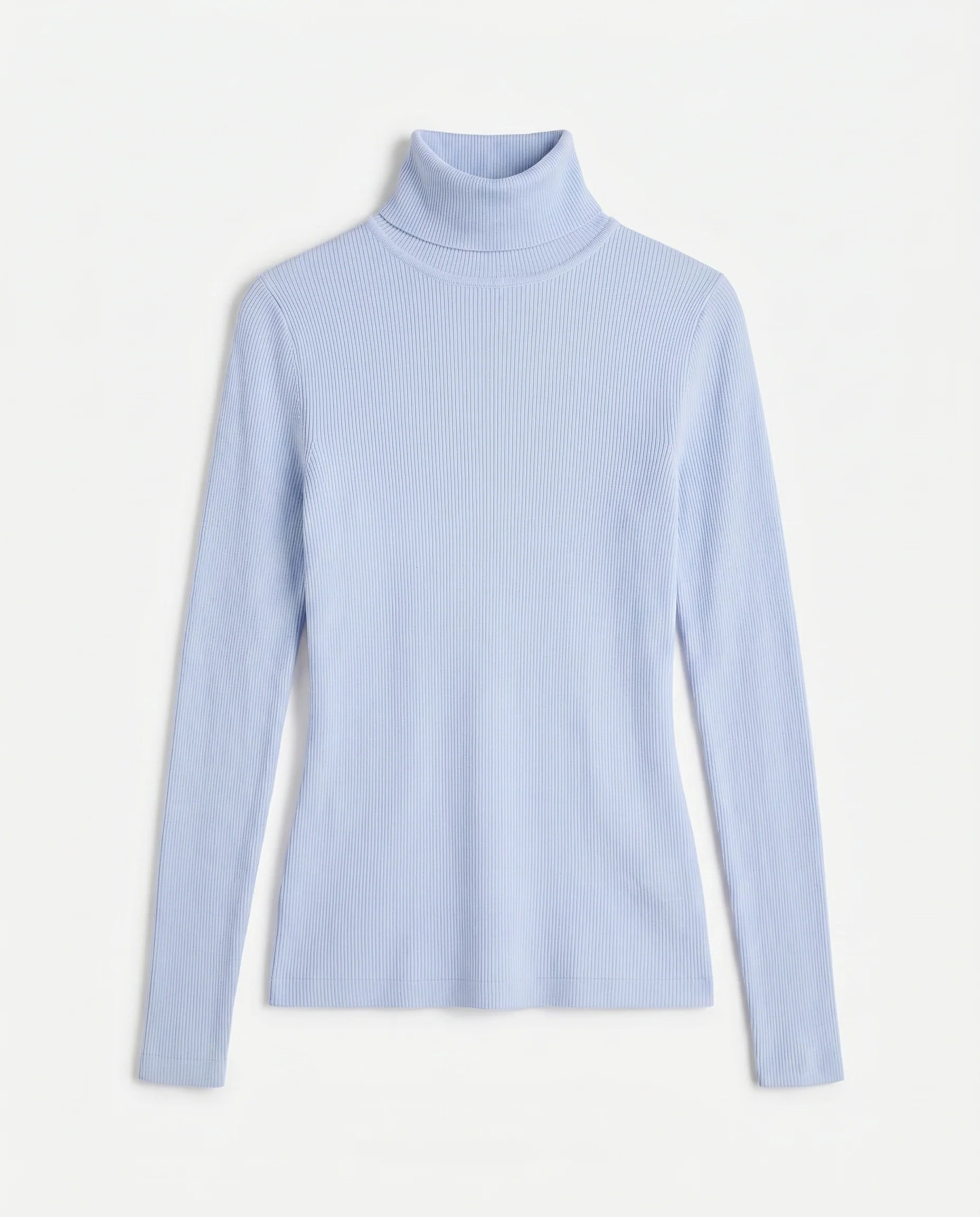 Fitted Rib Knit Turtleneck Blue - Image 4