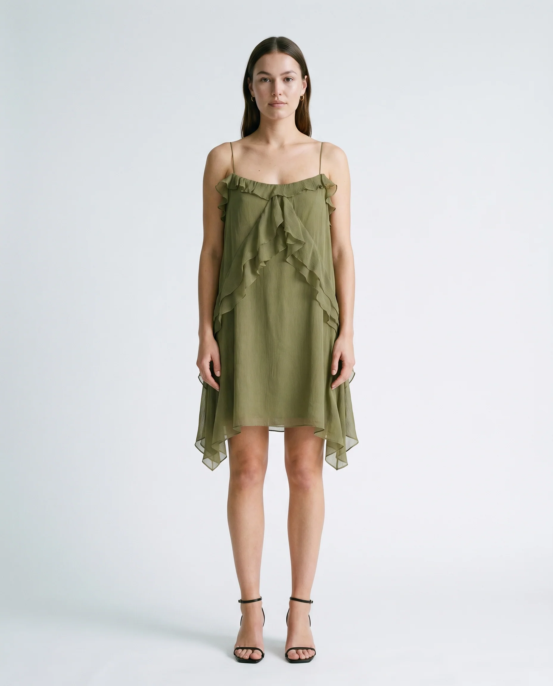 Flowy Strap Dress Green - Image 2
