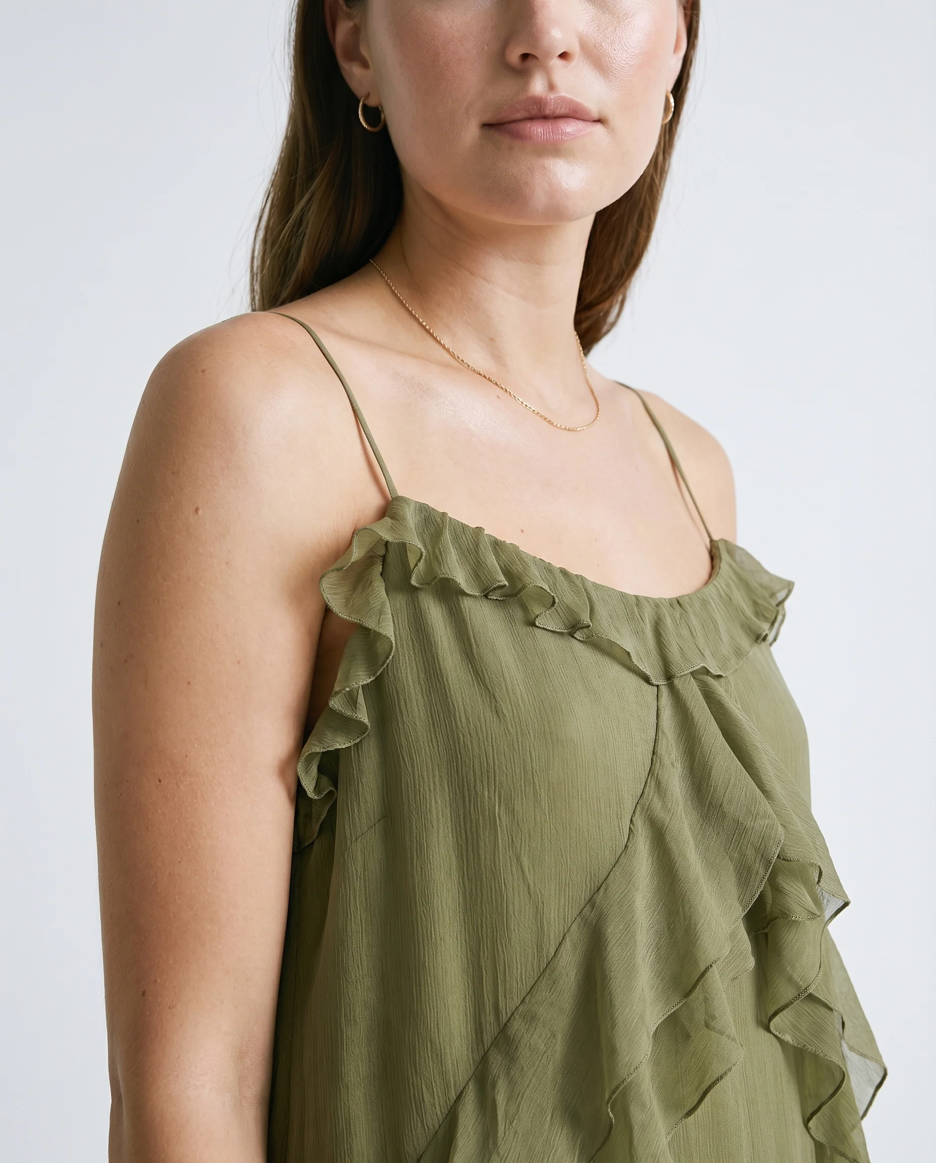 Flowy Strap Dress Green - Image 6