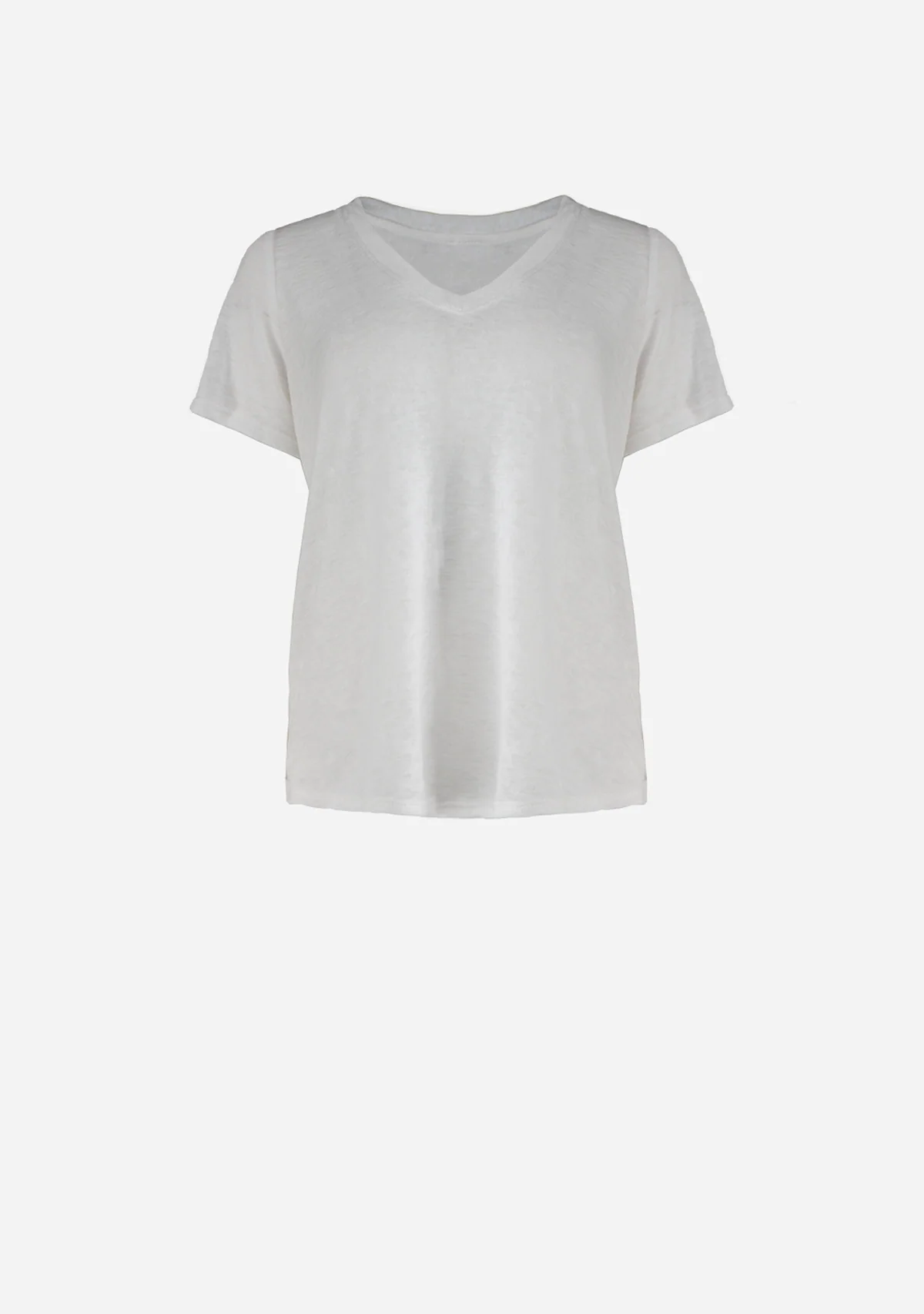 Hacci Slub V-Neck Band Tee Off White
