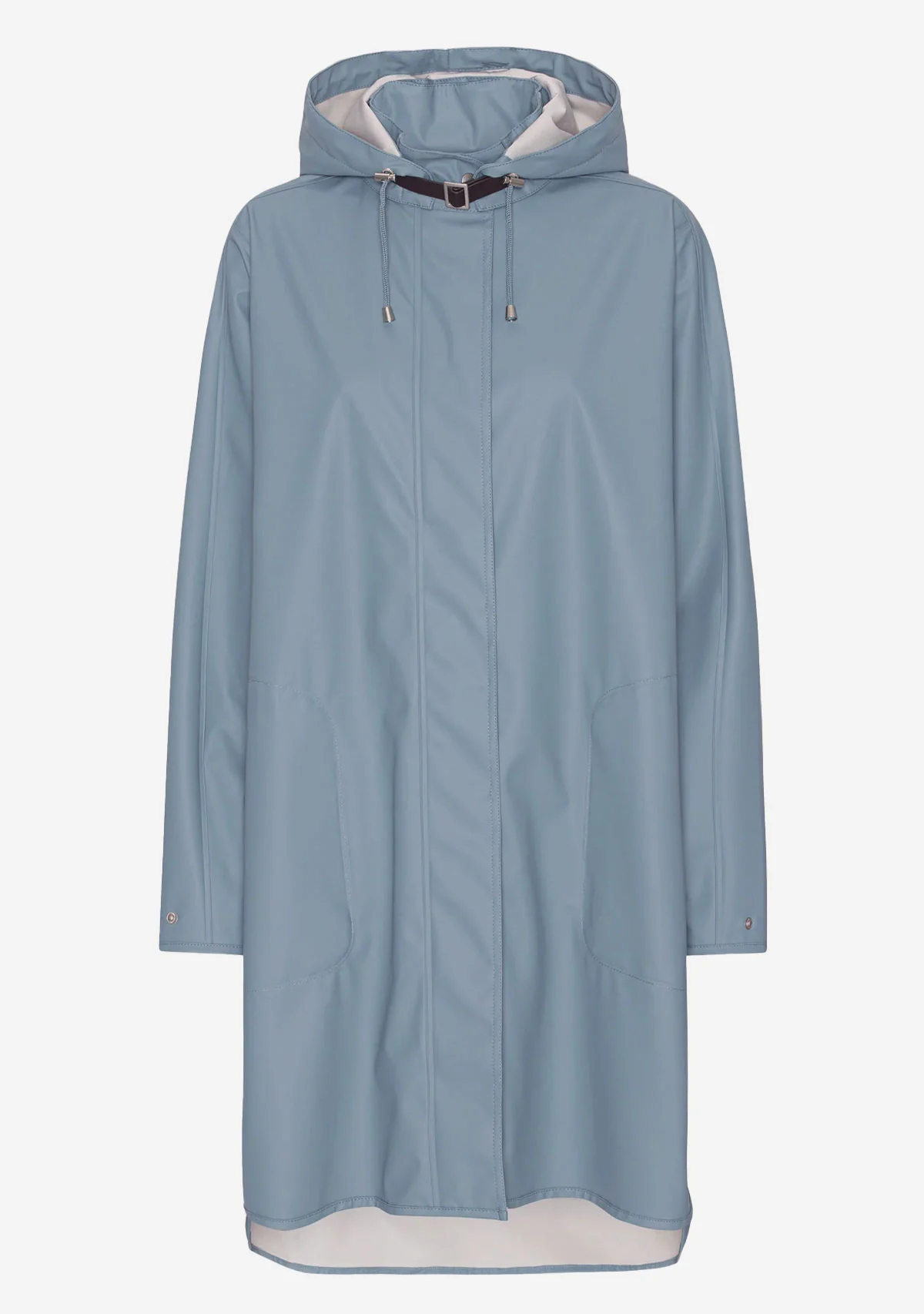 Hooded Raincoat Blue Grey