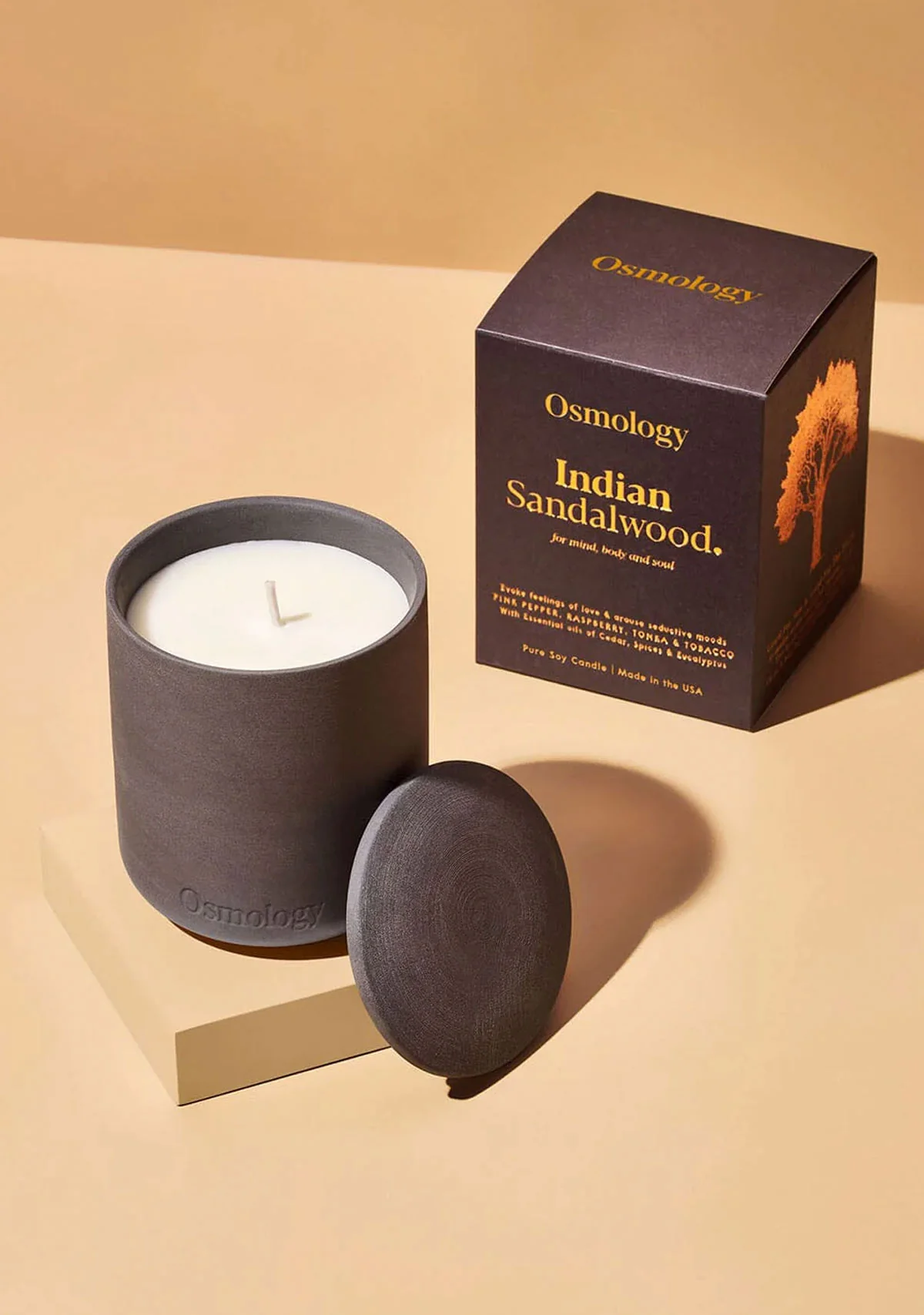 Indian Sandalwood Ceramic Candle - Image 2