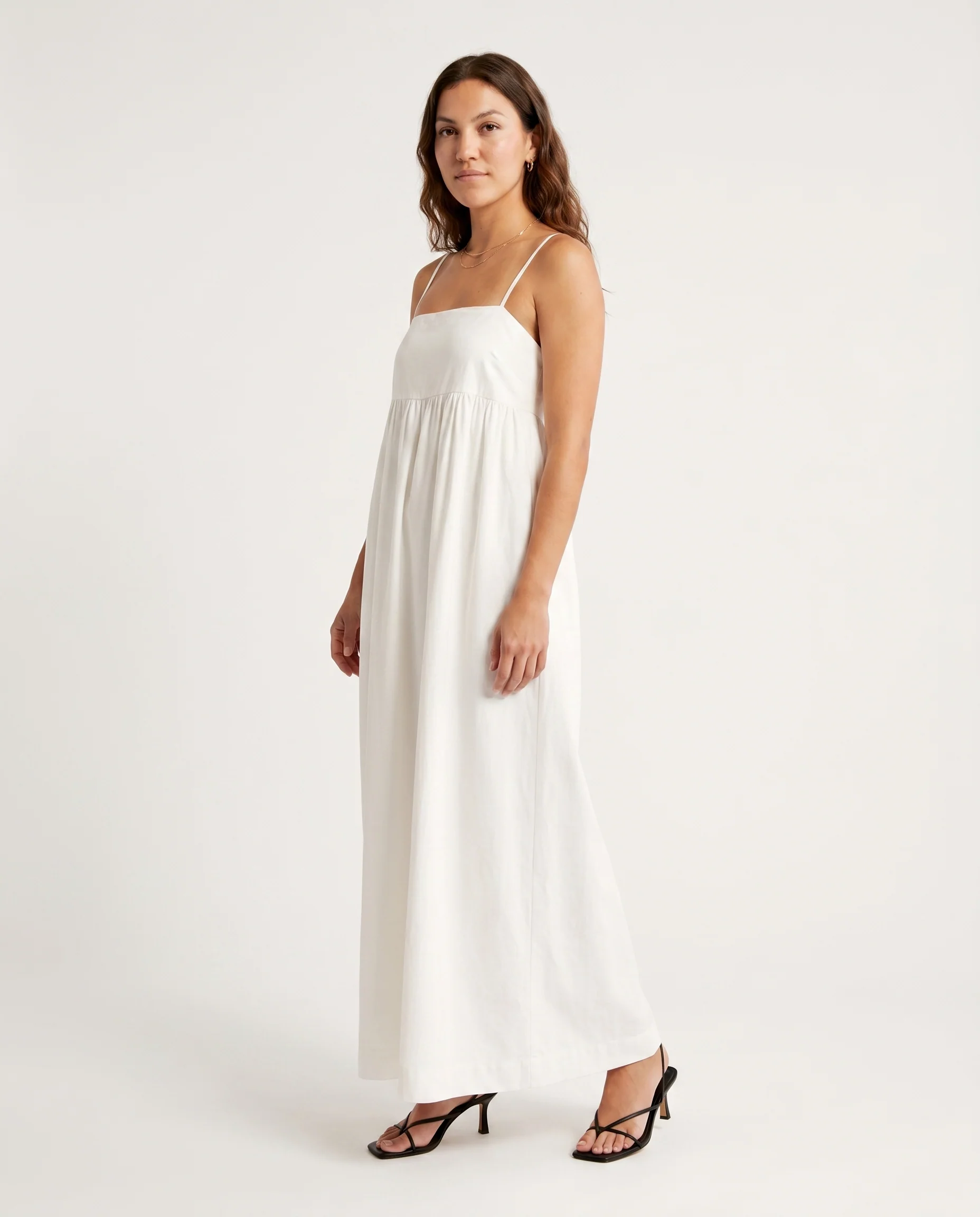 Jx Almira Linen Blend Long Dress Blanc De Blac - Image 5