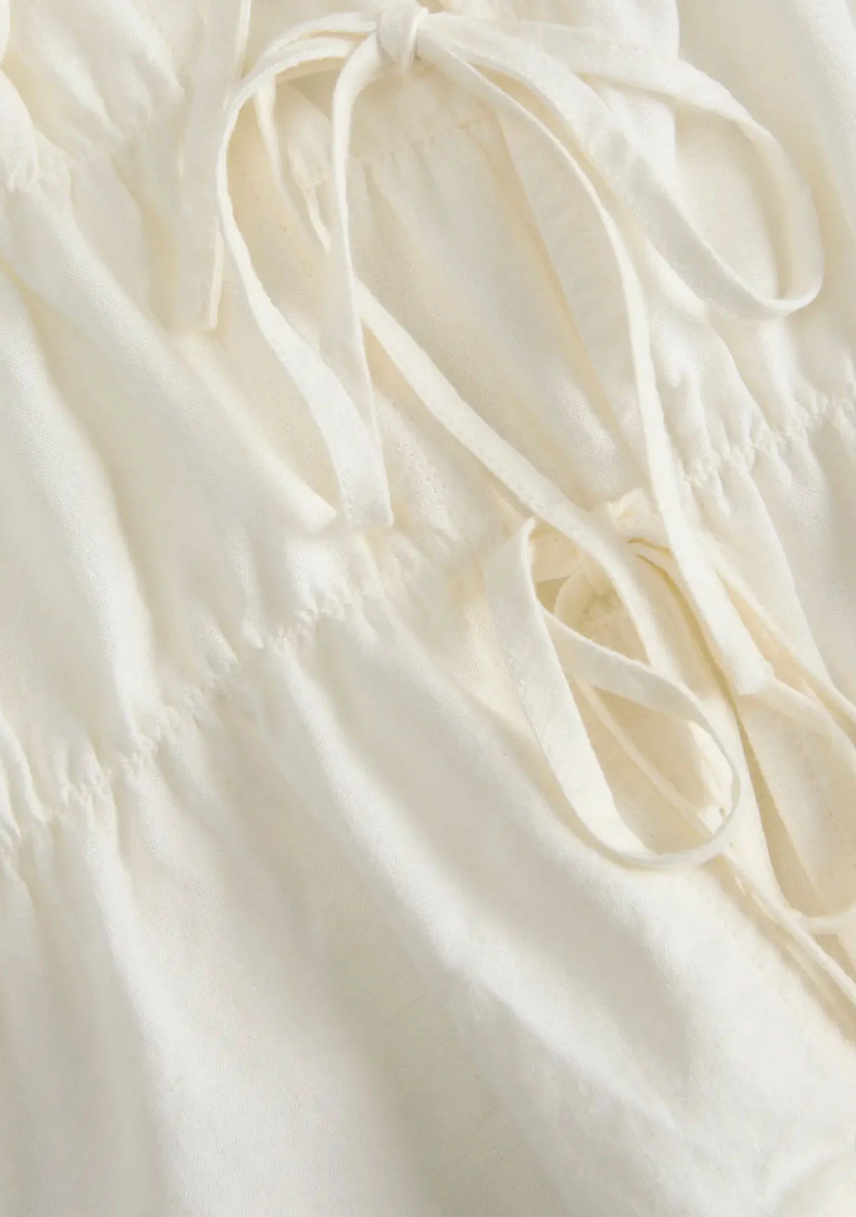 Jx almira Linen Blend Tie Top Blanc De Blac - Image 4