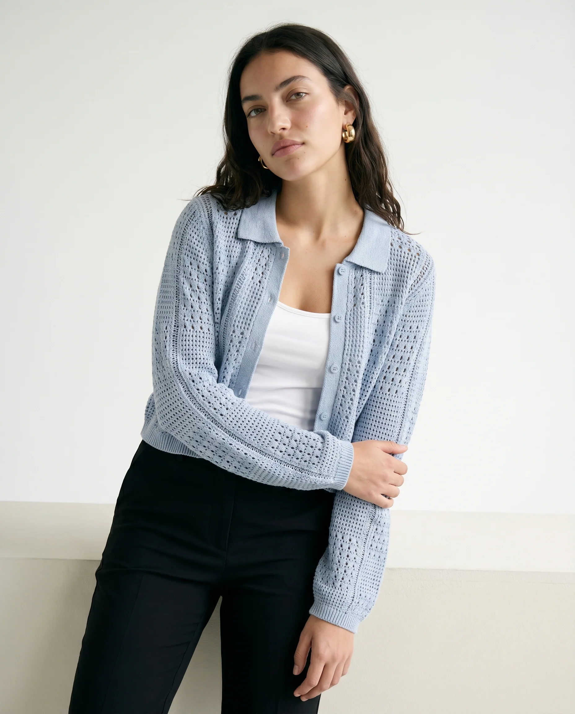 Jx sue Polo Neck Knit Skyway Blue - Image 3