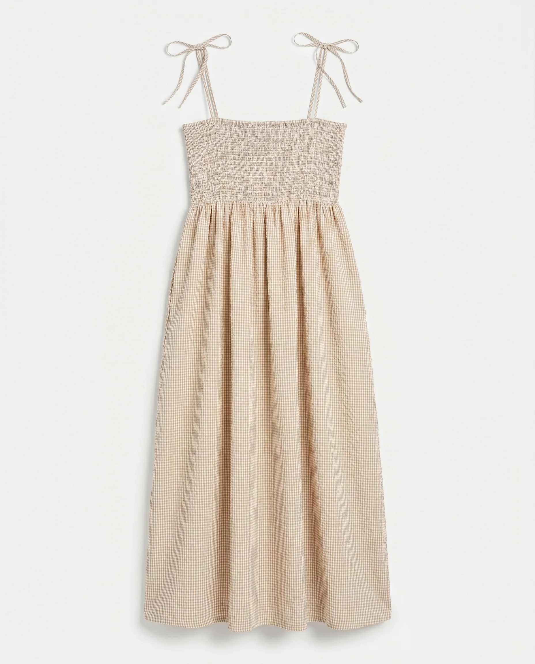 Jx zoe Seersucker Smock Strap Dress Cornstalk White - Image 7
