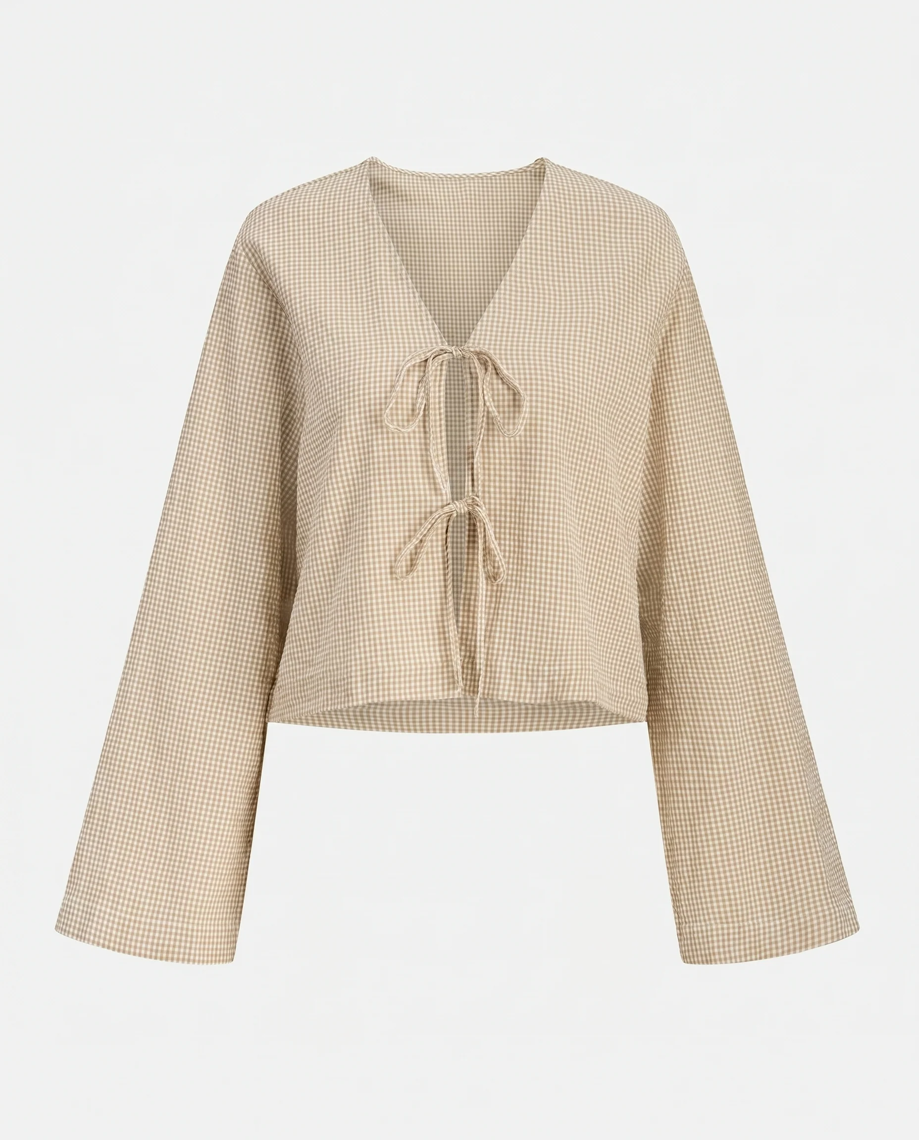 Jx zoe Seersucker Tie Shirt Cornstalk White - Image 8