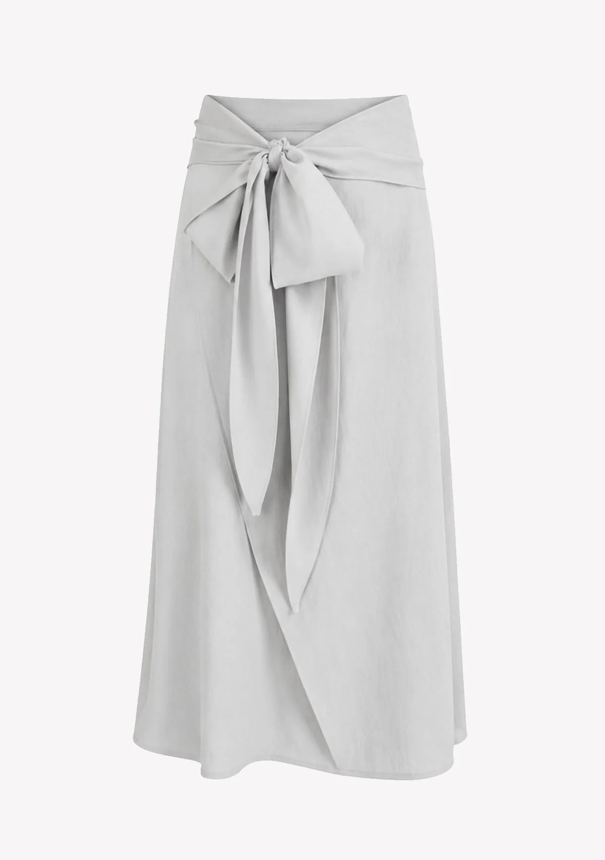 Ladies Solid Color Maxi Skirt Blue Grey