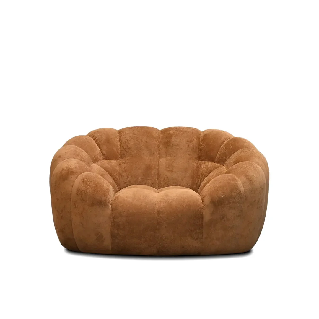 PUFFIN Lounge Chair Toffee Chenille Fabric - Image 2