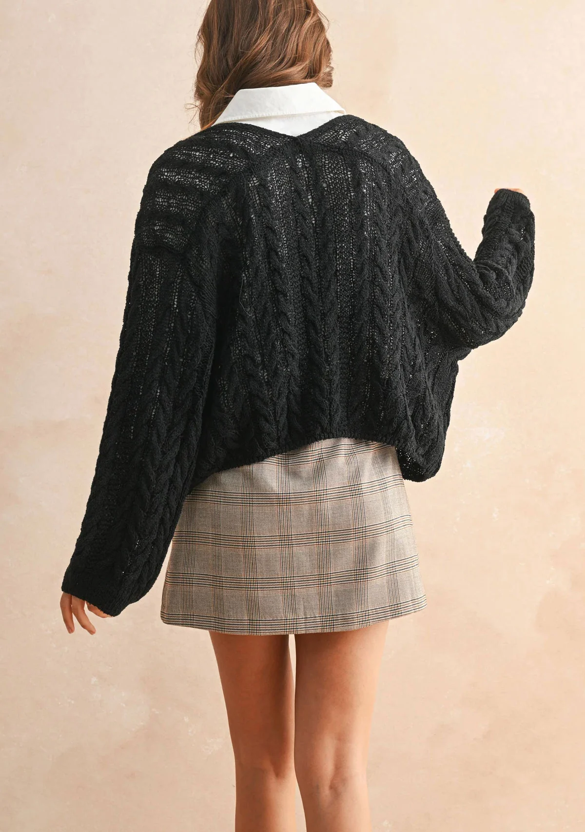 Light Weight Cable Knitted Cardigan - Image 3