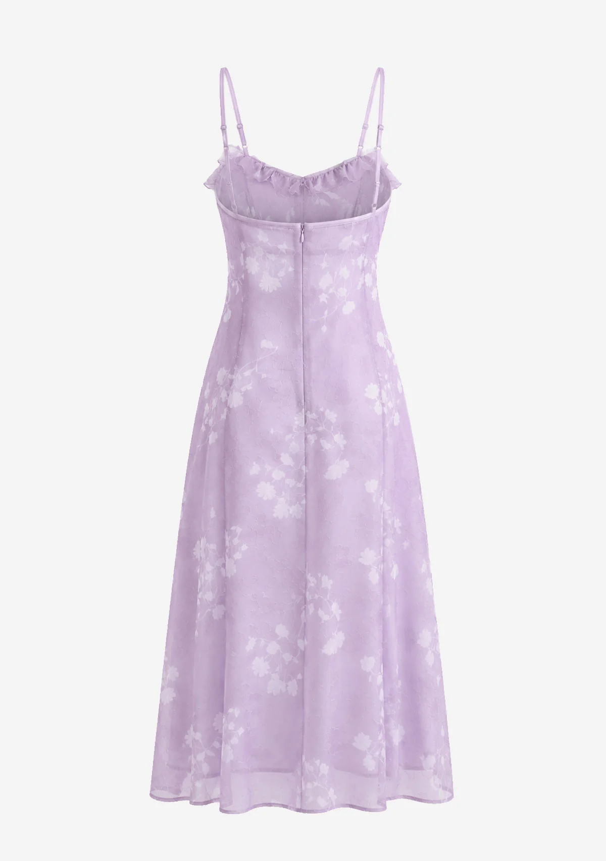 Lilac Floral Midi Dress Lavender - Image 2