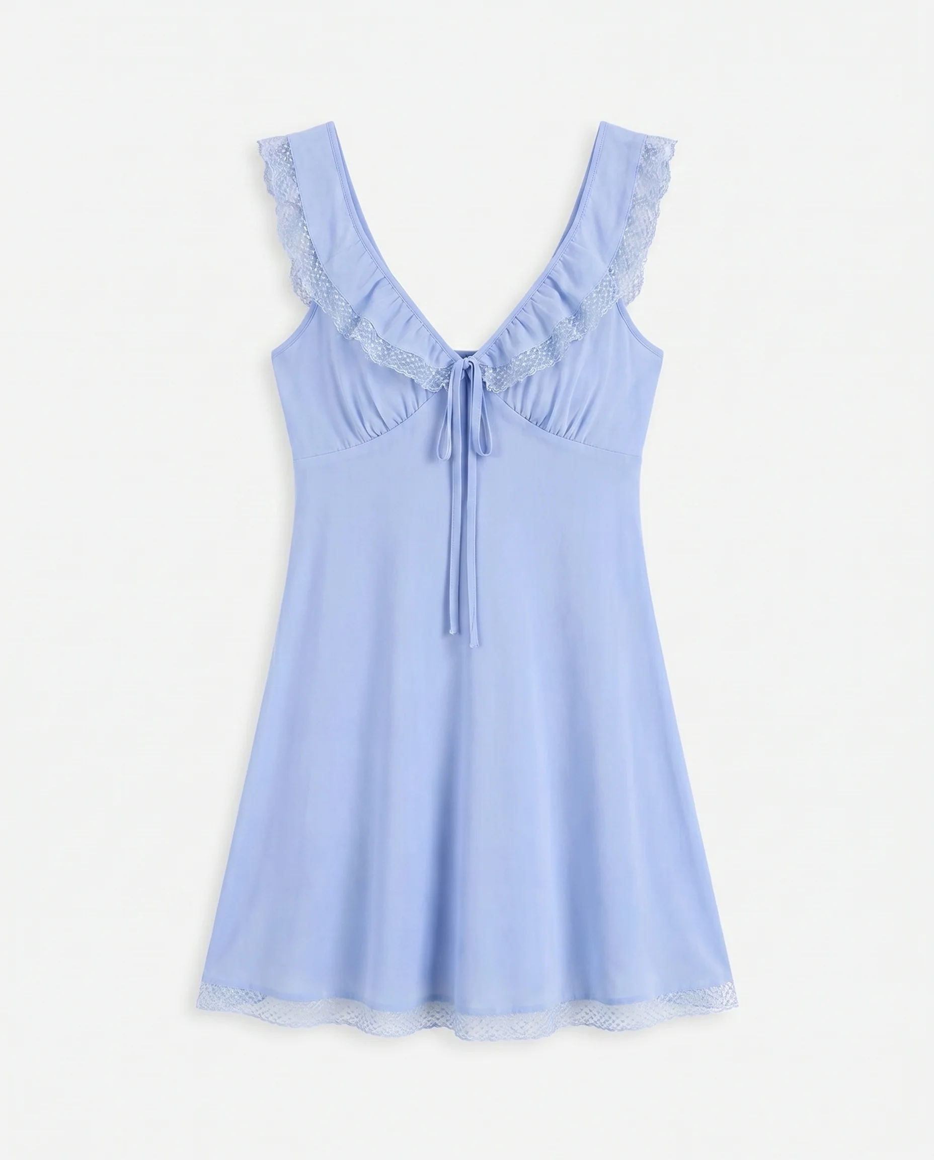 Margaux Chiffon Coquette Slip Mini Dress Light Blue - Image 7