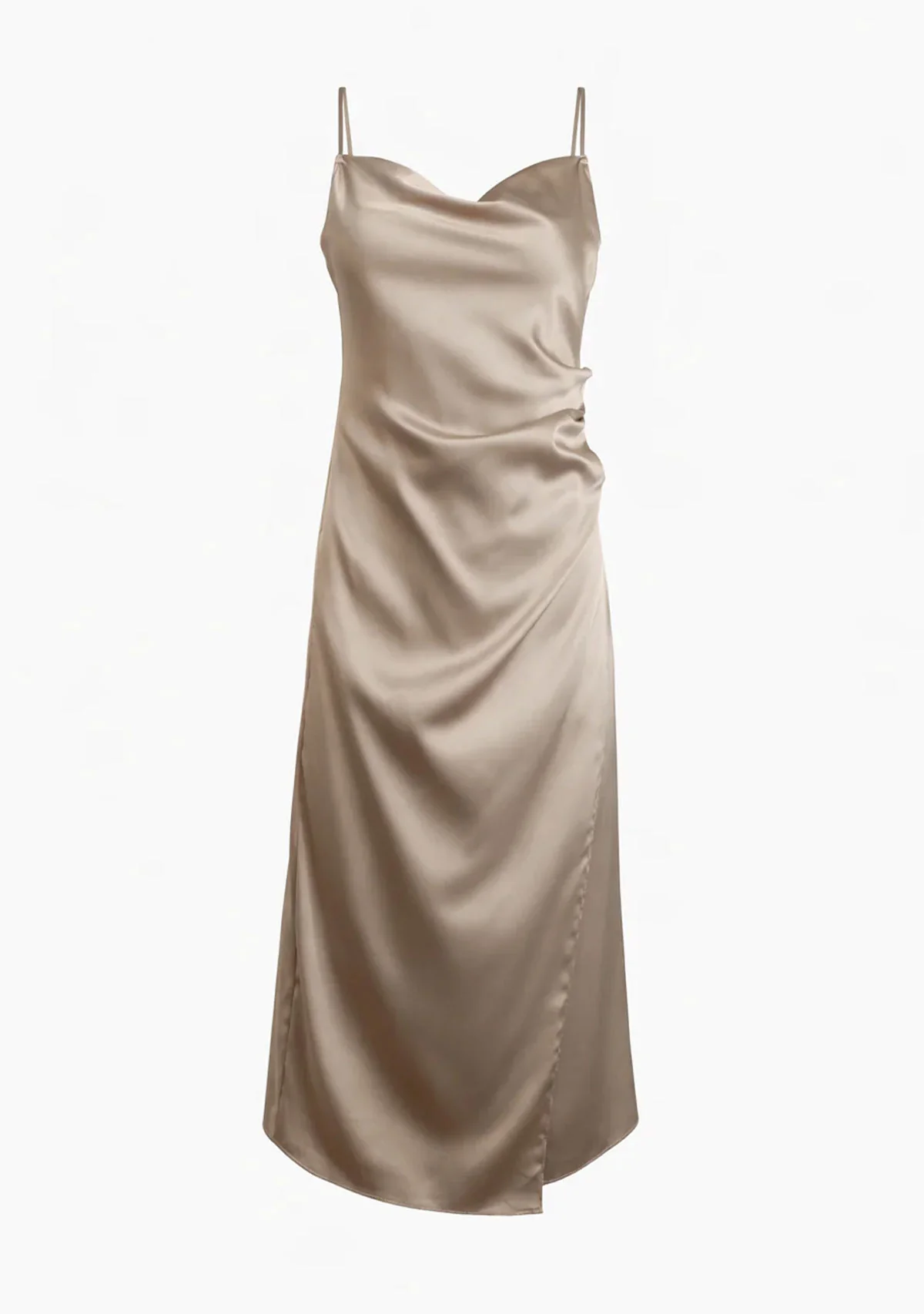 Mari Satin Slip Dress Laurel Green - Image 5