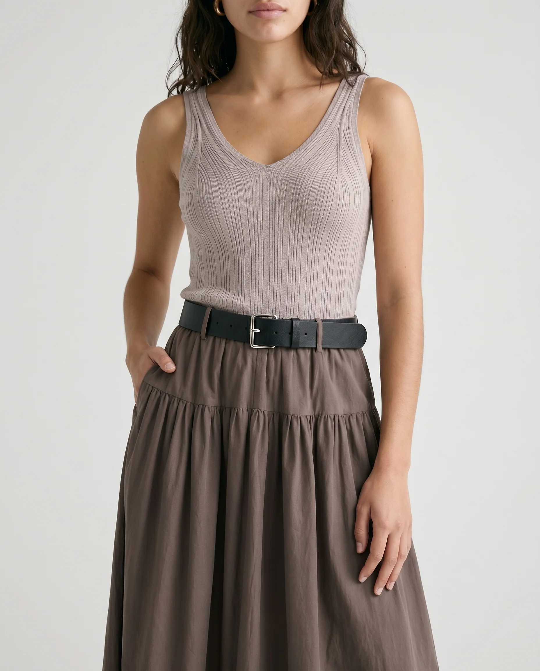 Marled Sleeveless Knit Dress Marled - Image 4
