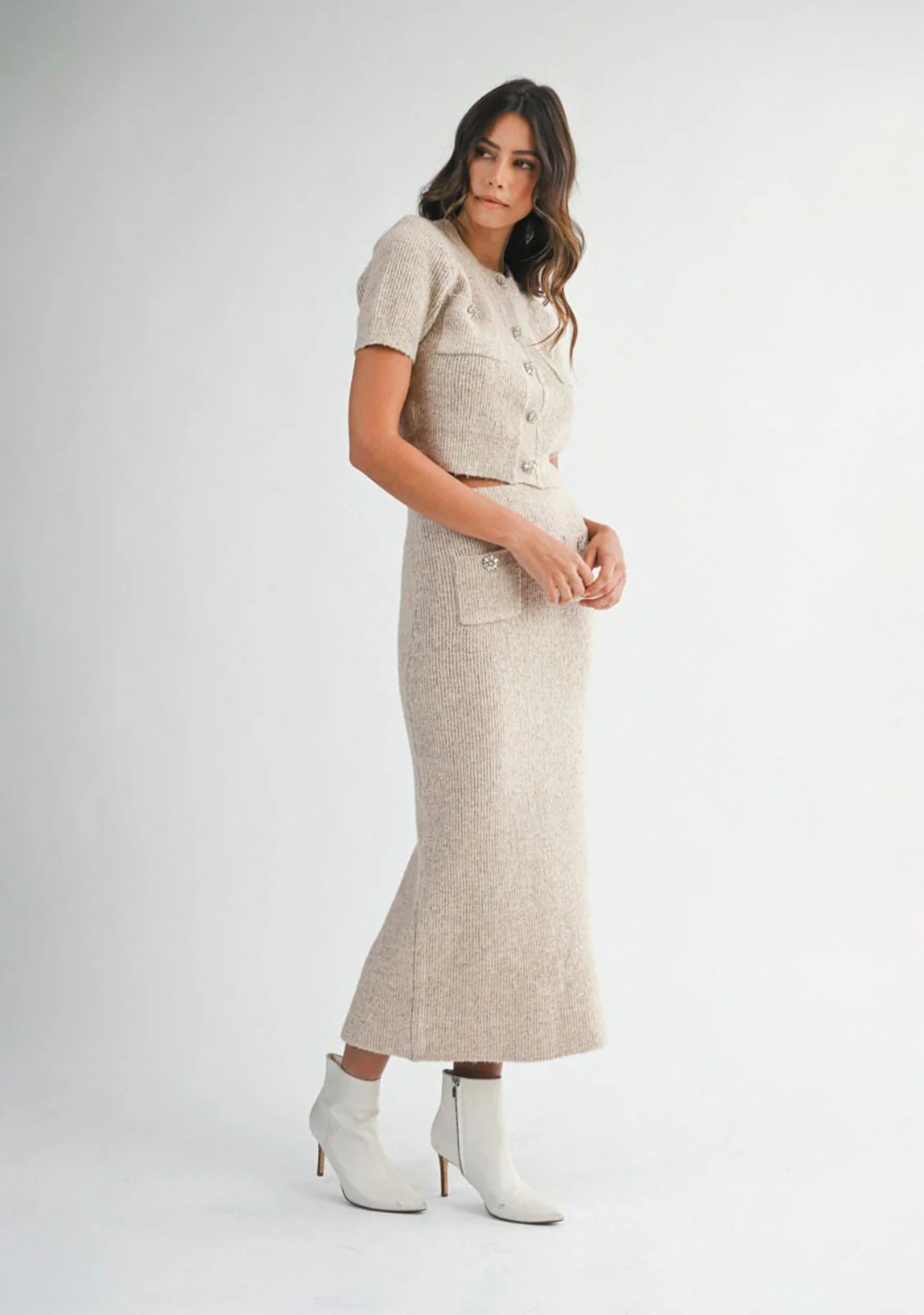 Midi Skirt Lt Mocha - Image 3