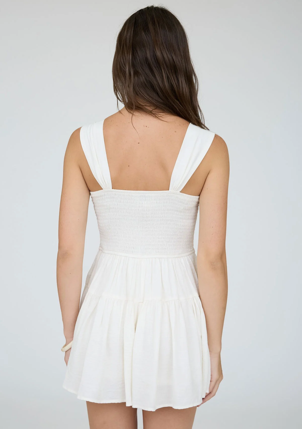 Button Down Sleeveless Romper Cream - Image 3