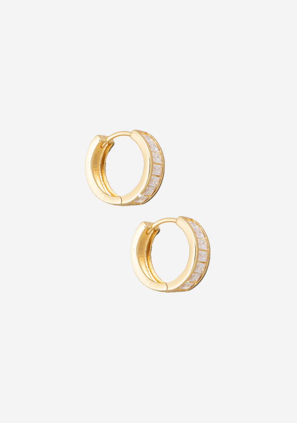 Mini Rhinestone Studded Huggie Earrings