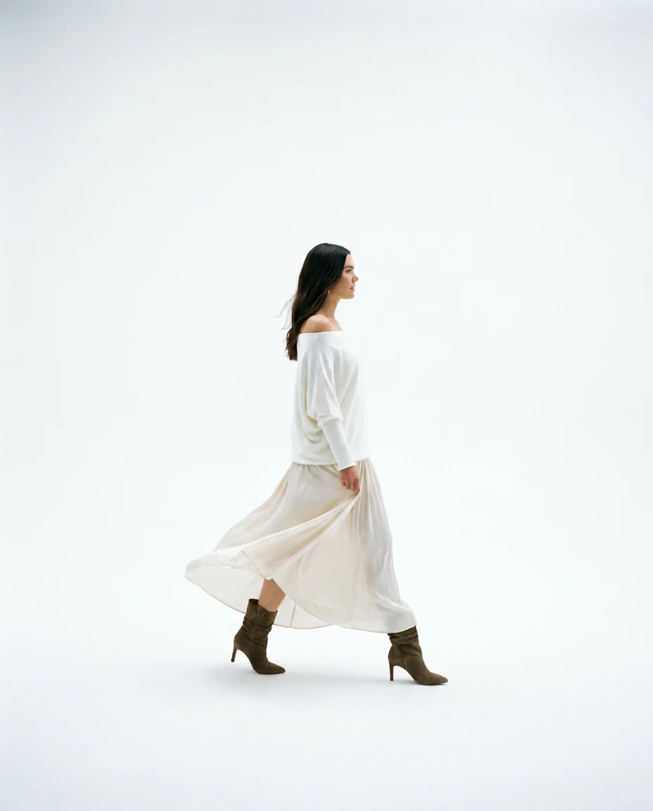 Off Shoulder Dolman Slv Tunic Ivory - Image 3