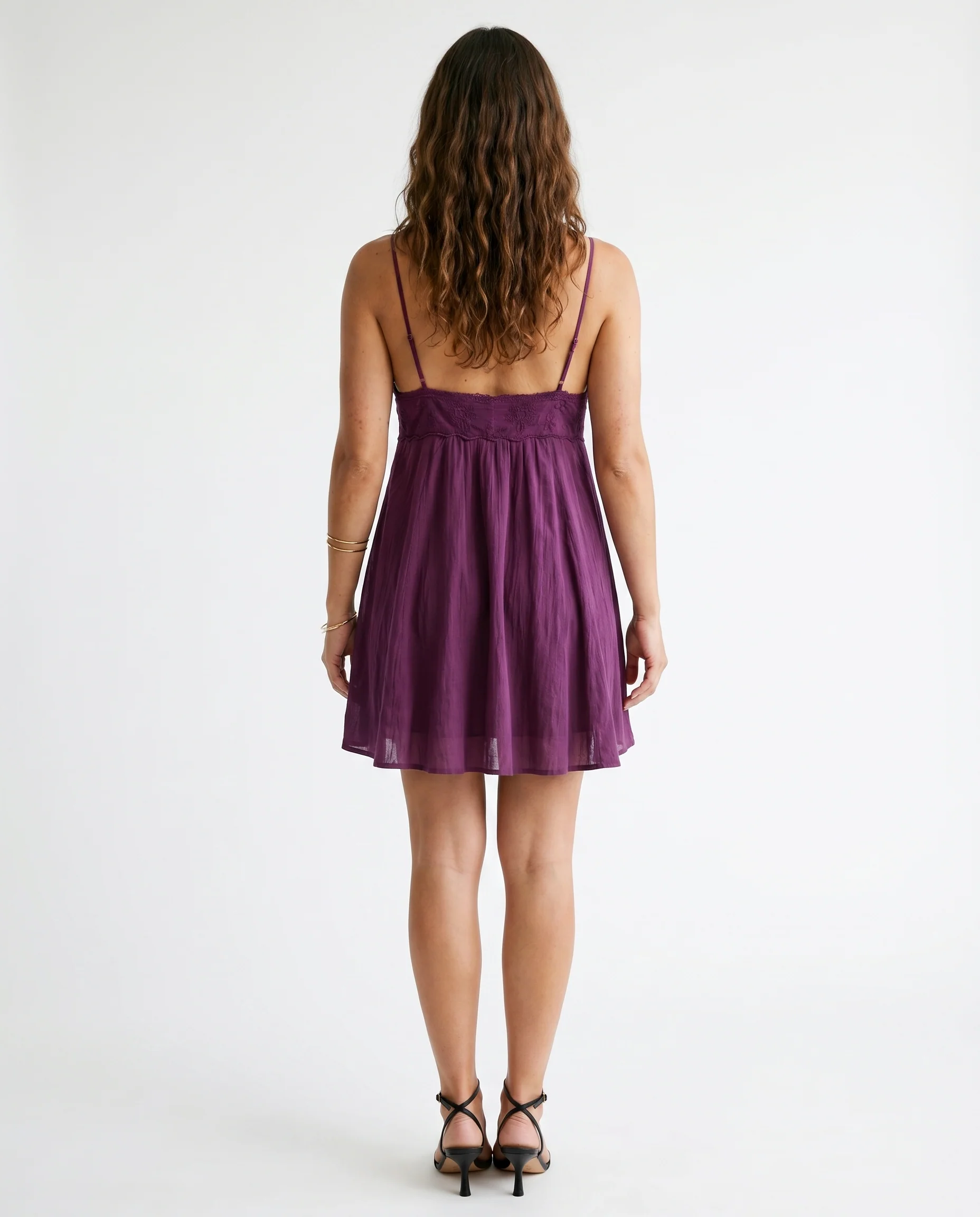 Onlpanola Short Strap Dress Wvn Grape Wine - Image 5
