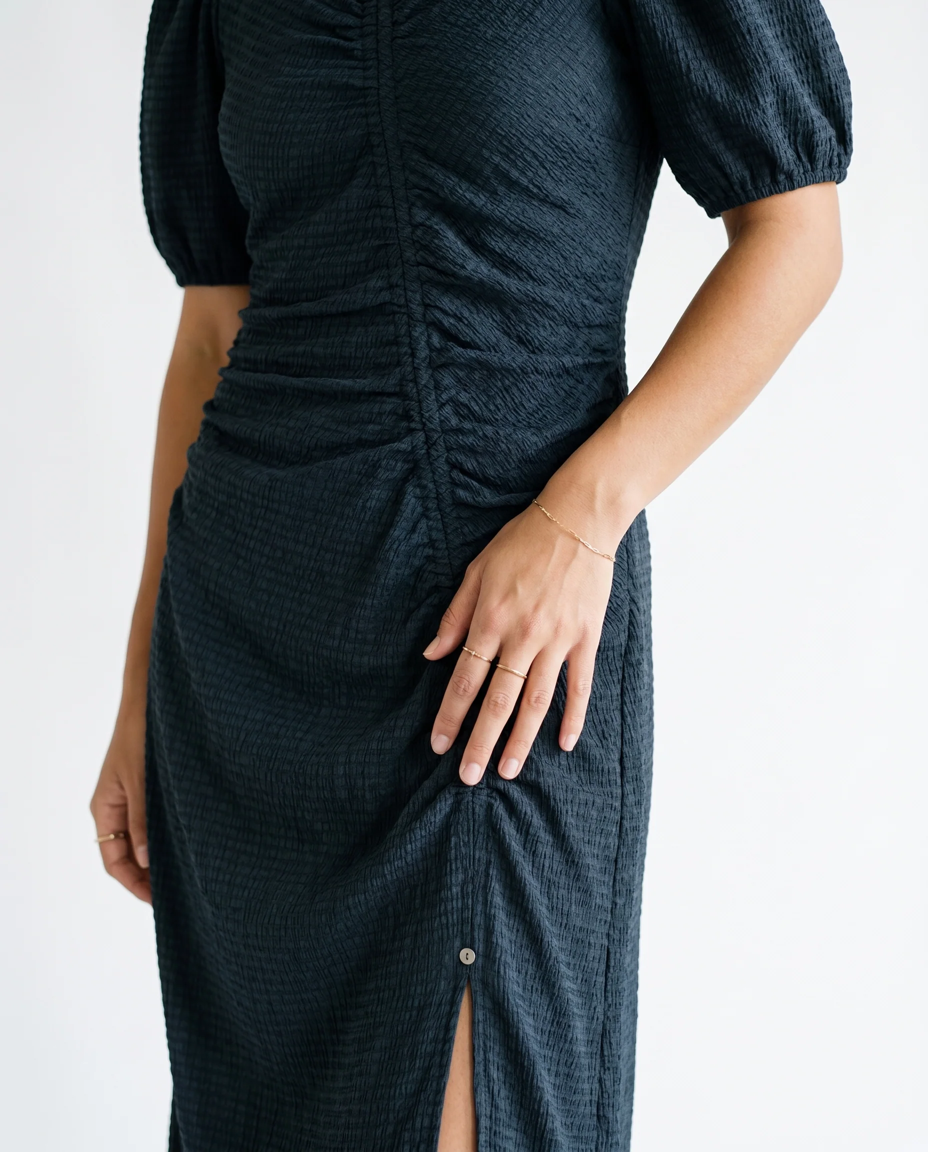 Open Structured Jersey Midi Dress Carbon - Image 4