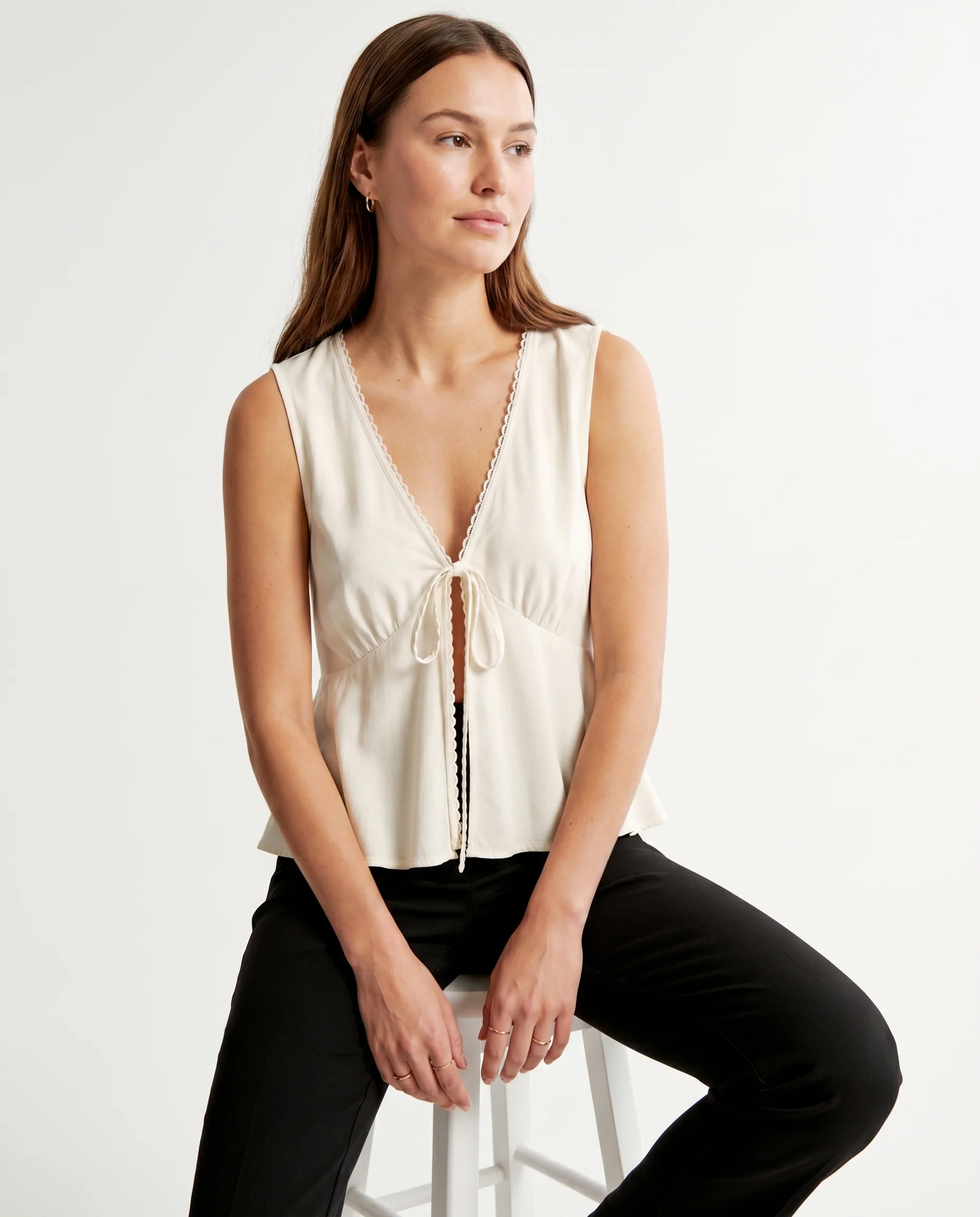 Peplum Wrap Top White - Image 3