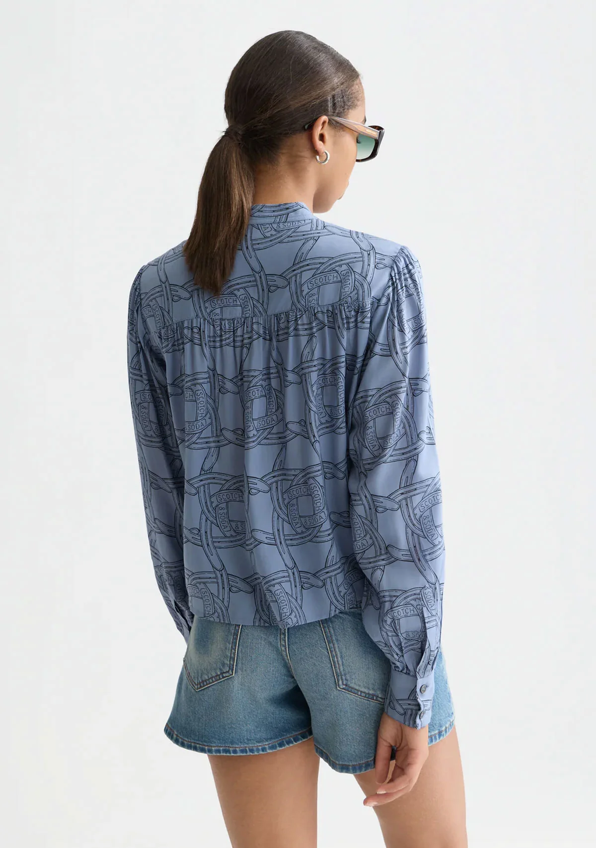 Pin Tuck Long Sleeve Shirt Horseshoe Infinity - Image 4