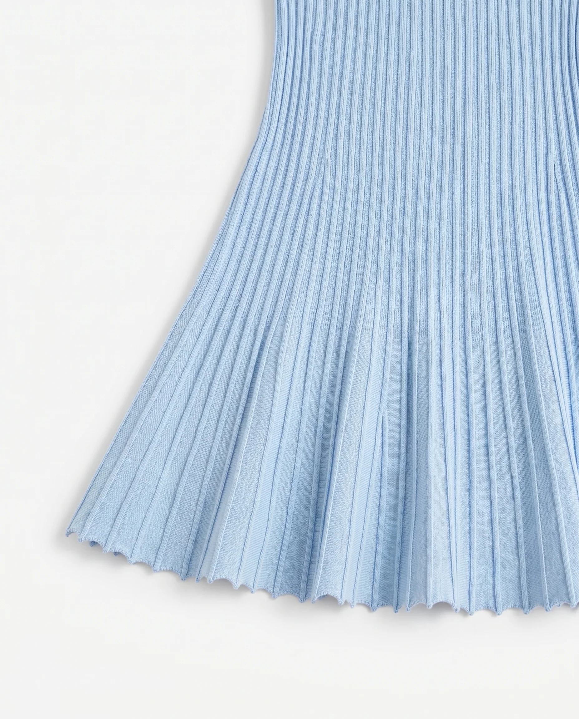 Pleated Knit Tank Mini Dress Baby Blue - Image 7