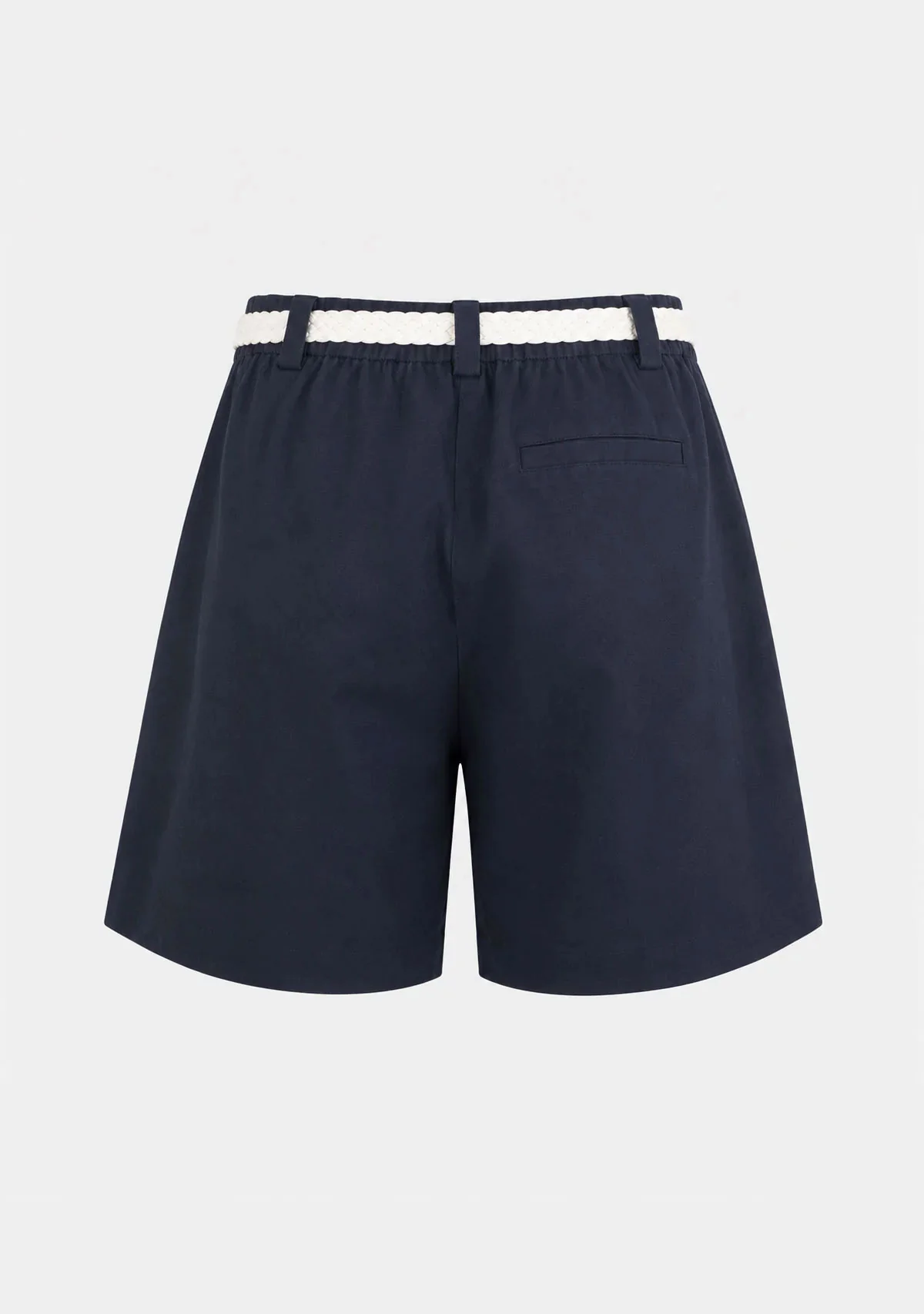 Pleated Soft Short Pants Navy - Image 2