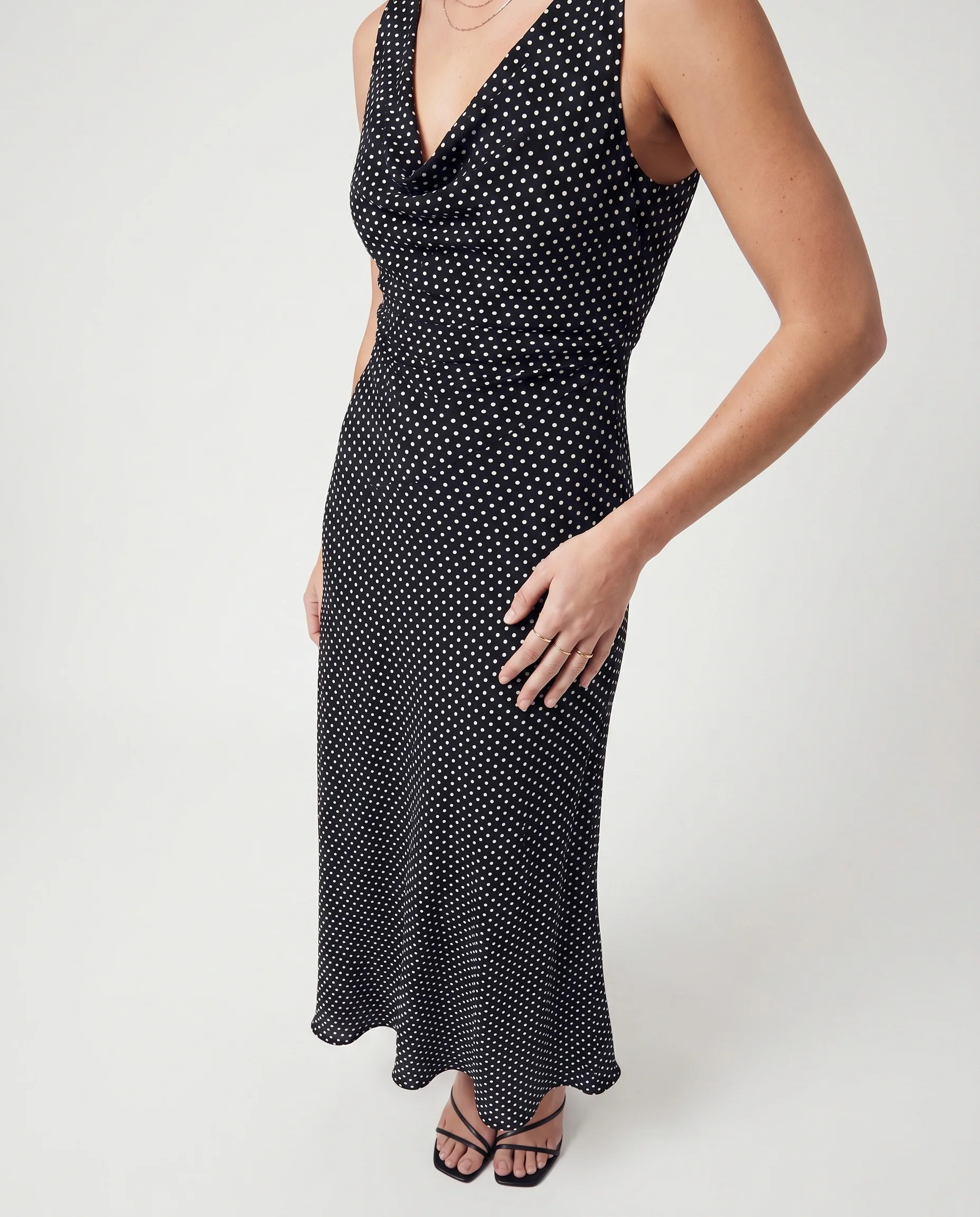 Polka Dot Dress Black/White - Image 3