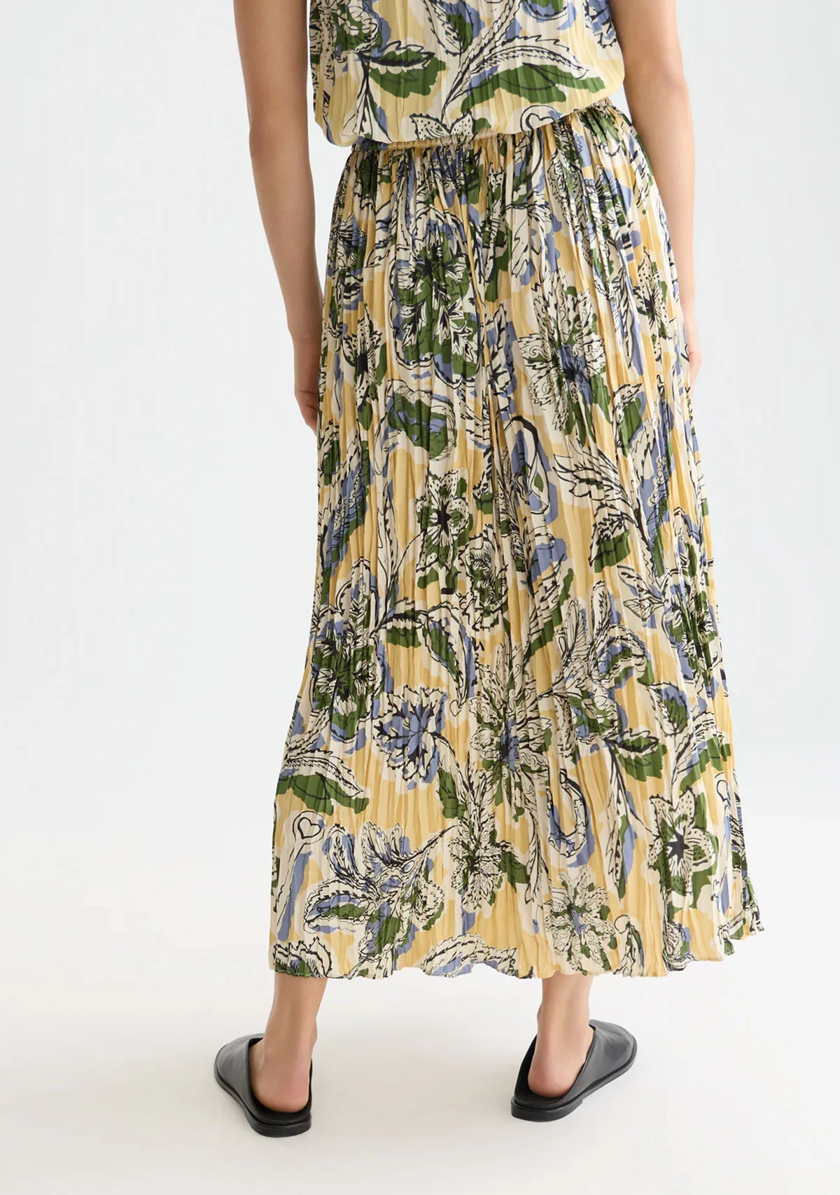 Printed Micro Pleat Skirt Lucky Bandana Multi Parsnip - Image 3