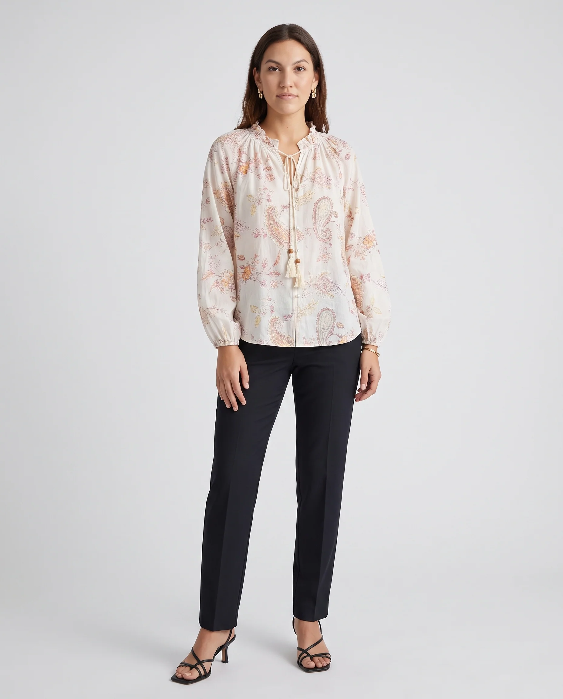 Printed Tassel Blouse Print - Image 2